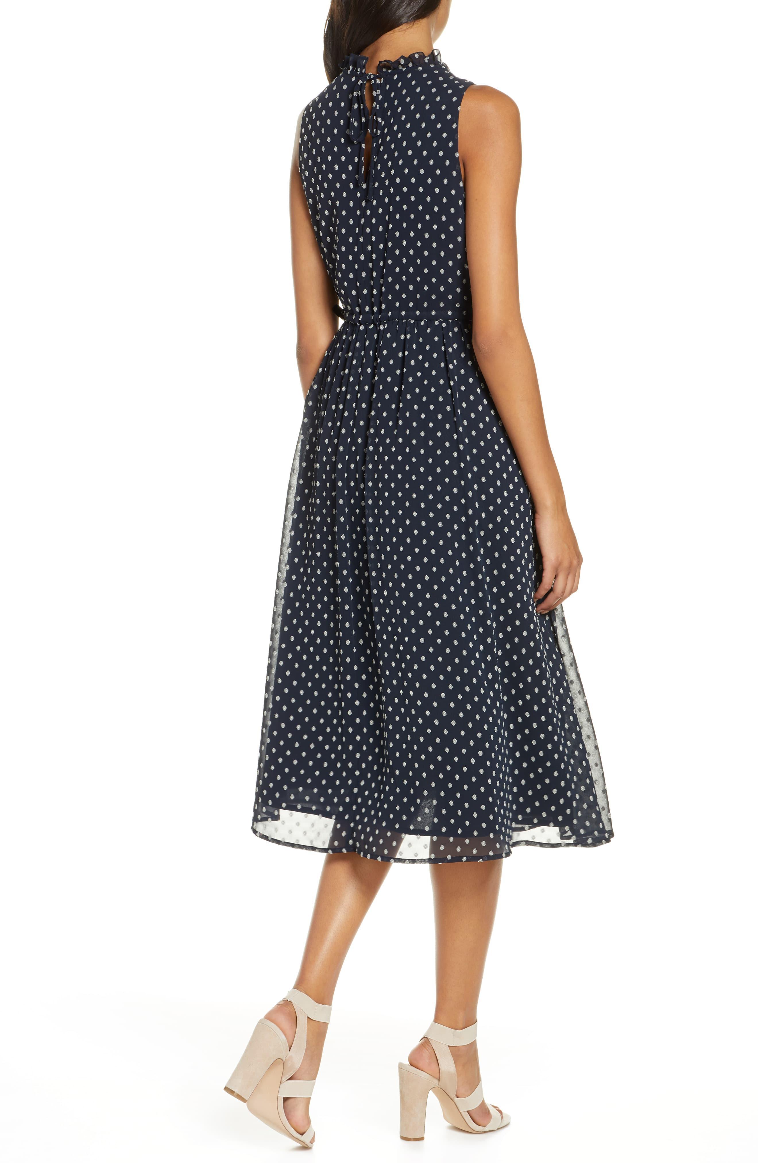 maggy london ruched waist midi dress