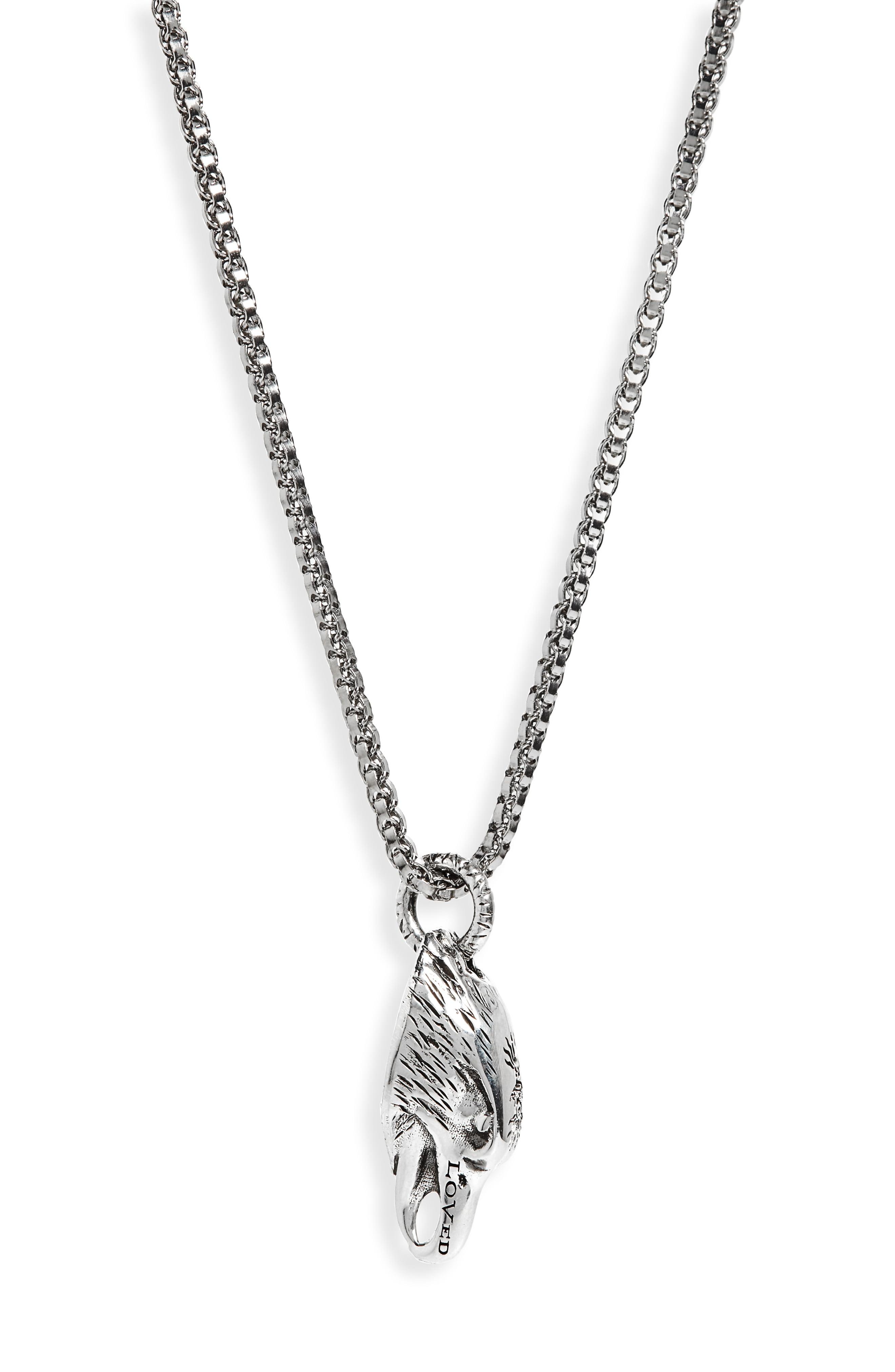 Gucci Eagle Head Sterling Silver Necklace in Metallic for Men - Lyst