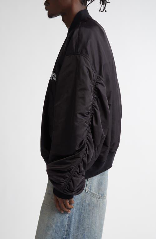 Balenciaga Oversize Nylon Varsity Jacket in Black for Men Lyst