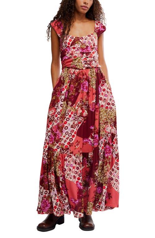 chinese dress ladies FREE PEOPLE Maxi BLUEBELL Patchwork Tiered Dress