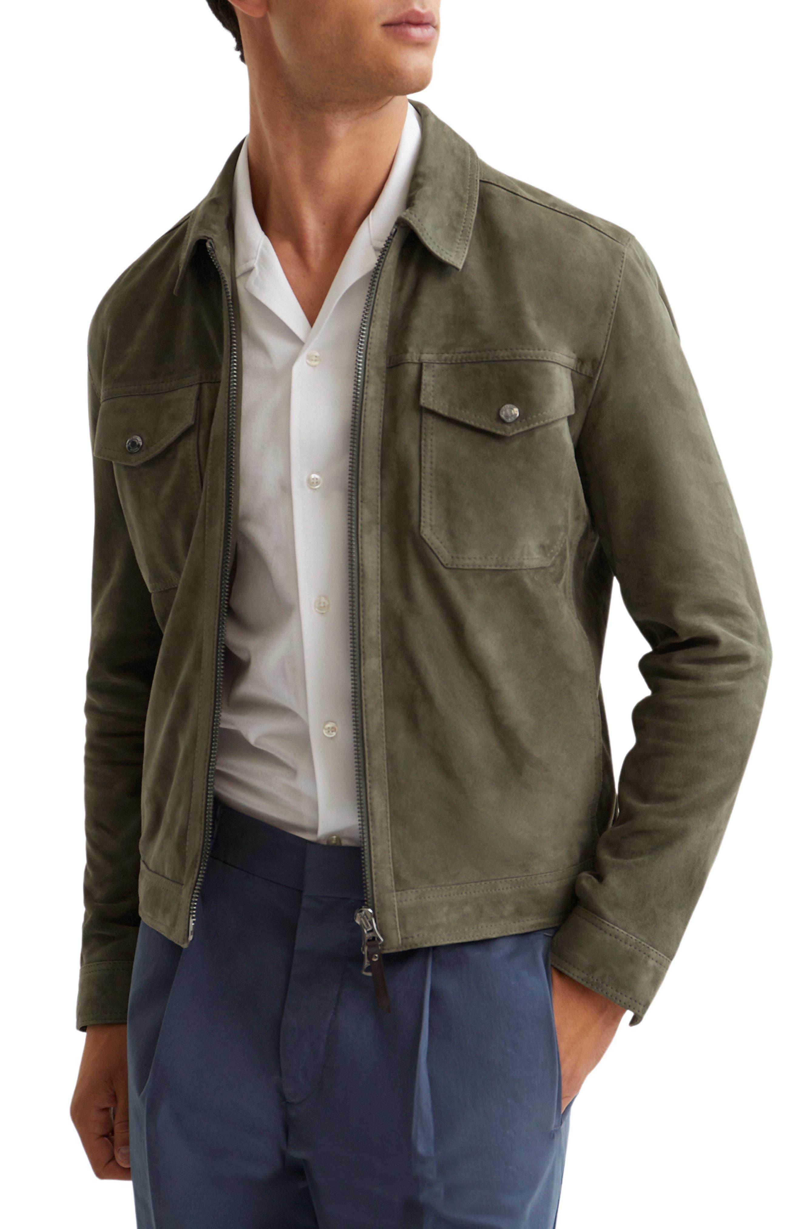 Reiss Pike Goat Suede Jacket in Gray for Men | Lyst