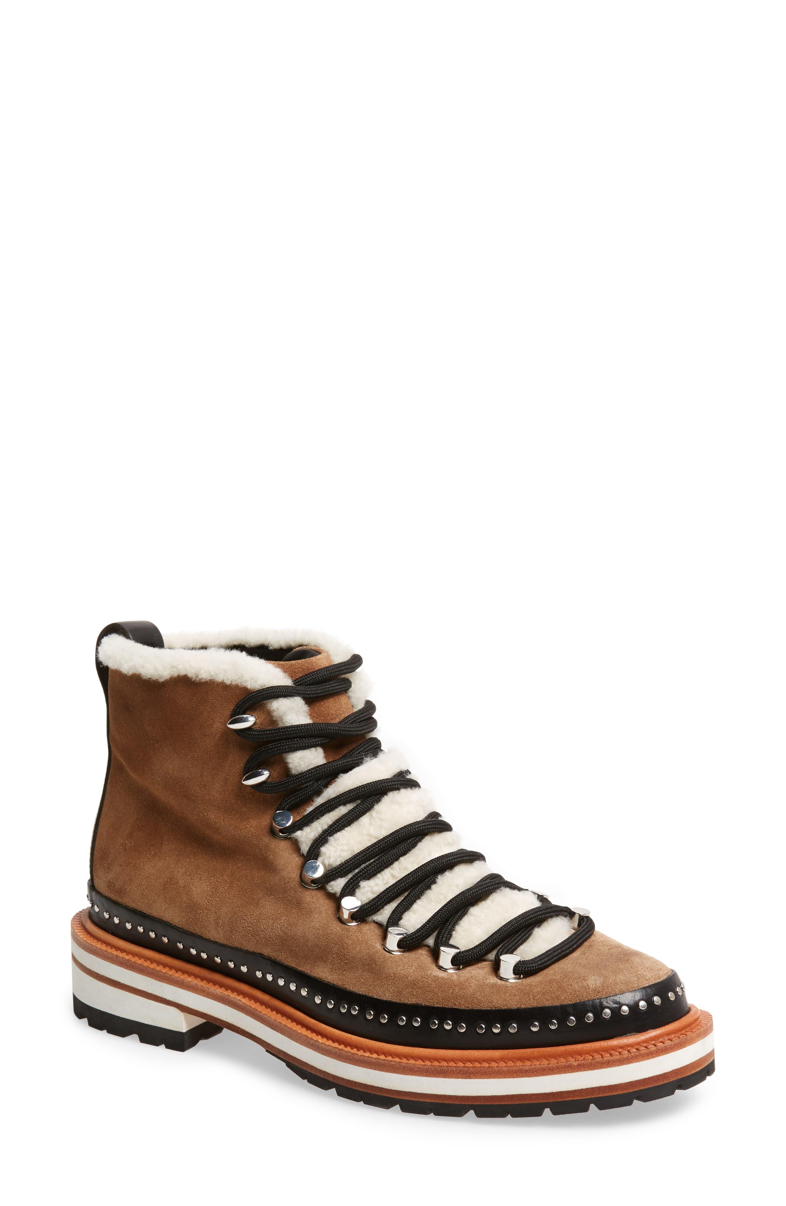 Rag & Bone Suede Compass Genuine Shearling Combat Boot in ...