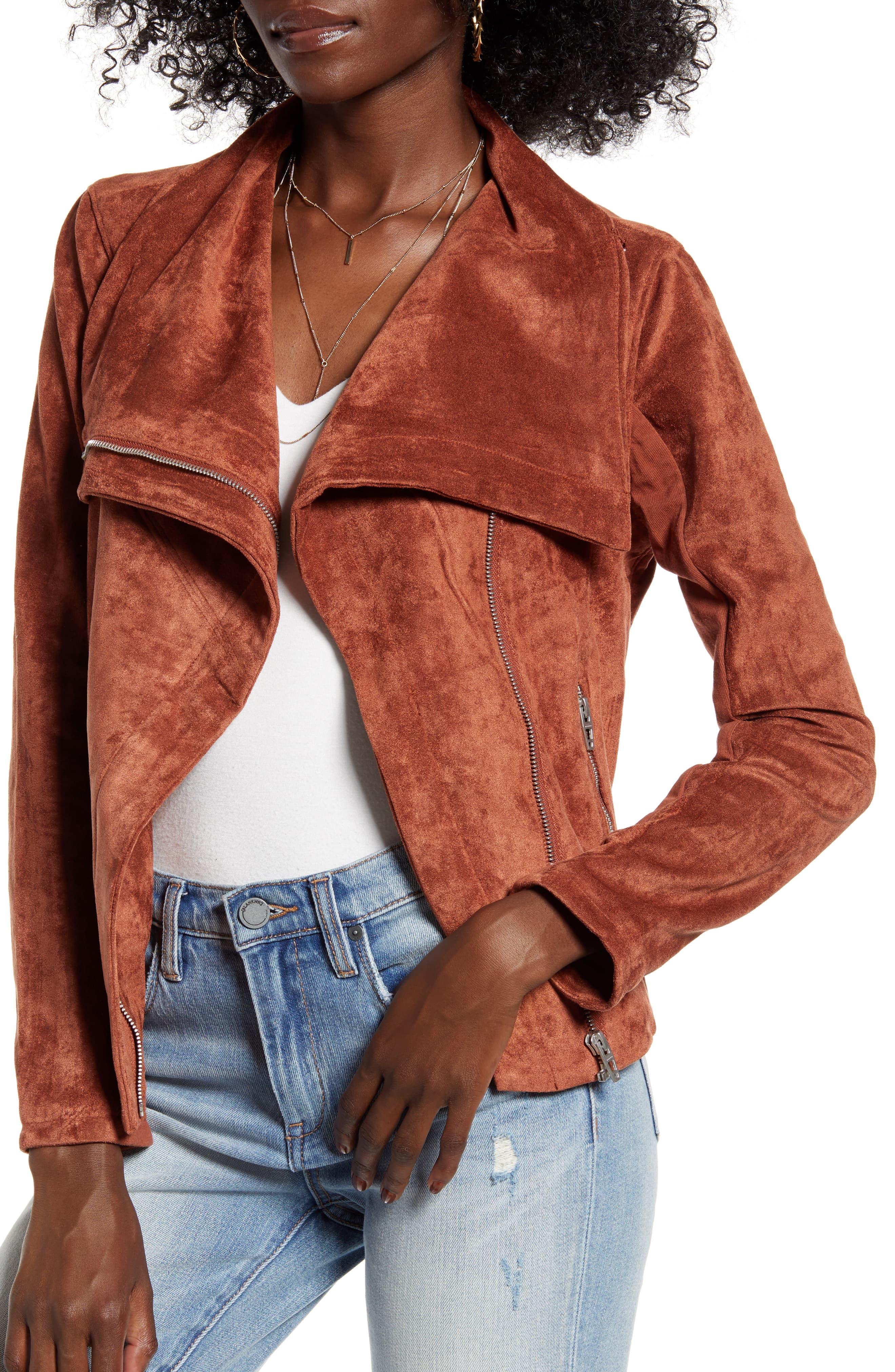 Blank NYC Faux Suede Jacket in Amber (Orange) - Lyst