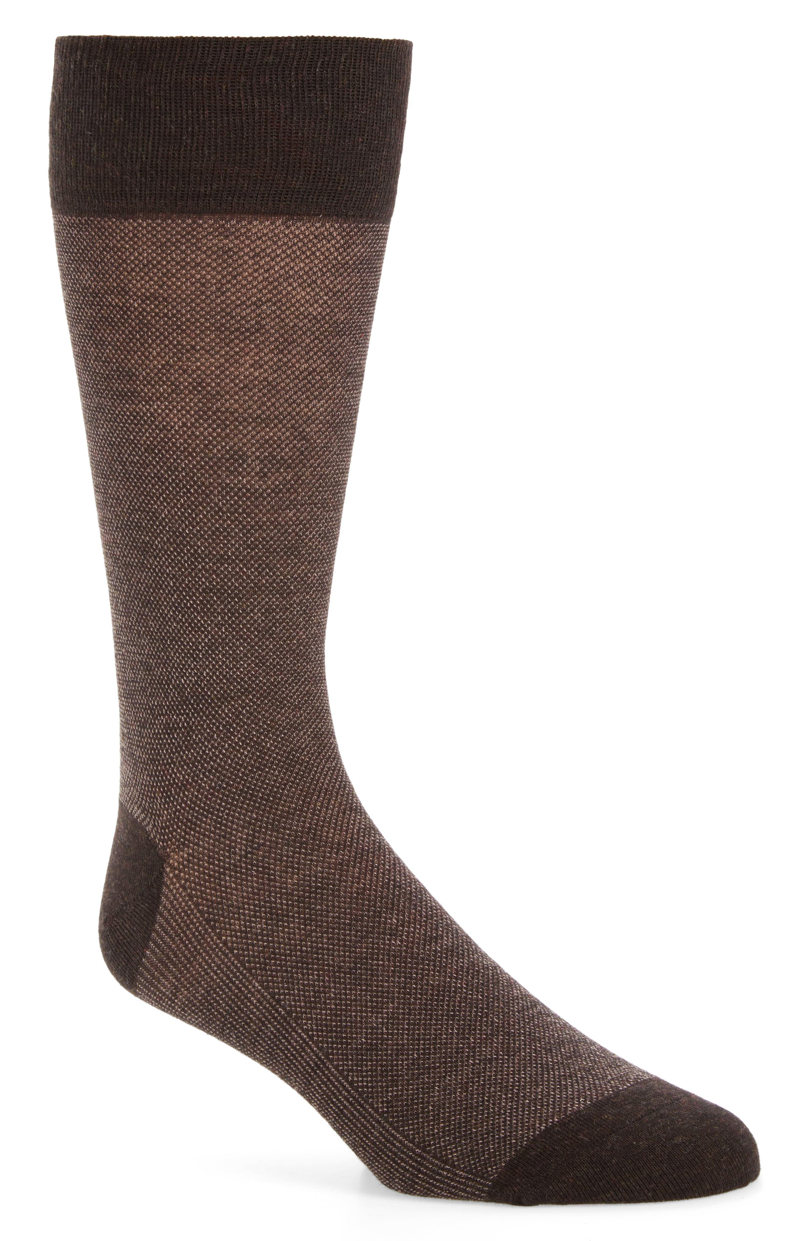 Cole Haan Piqué Texture Crew Socks in Chestnut Heather (Brown) for Men ...