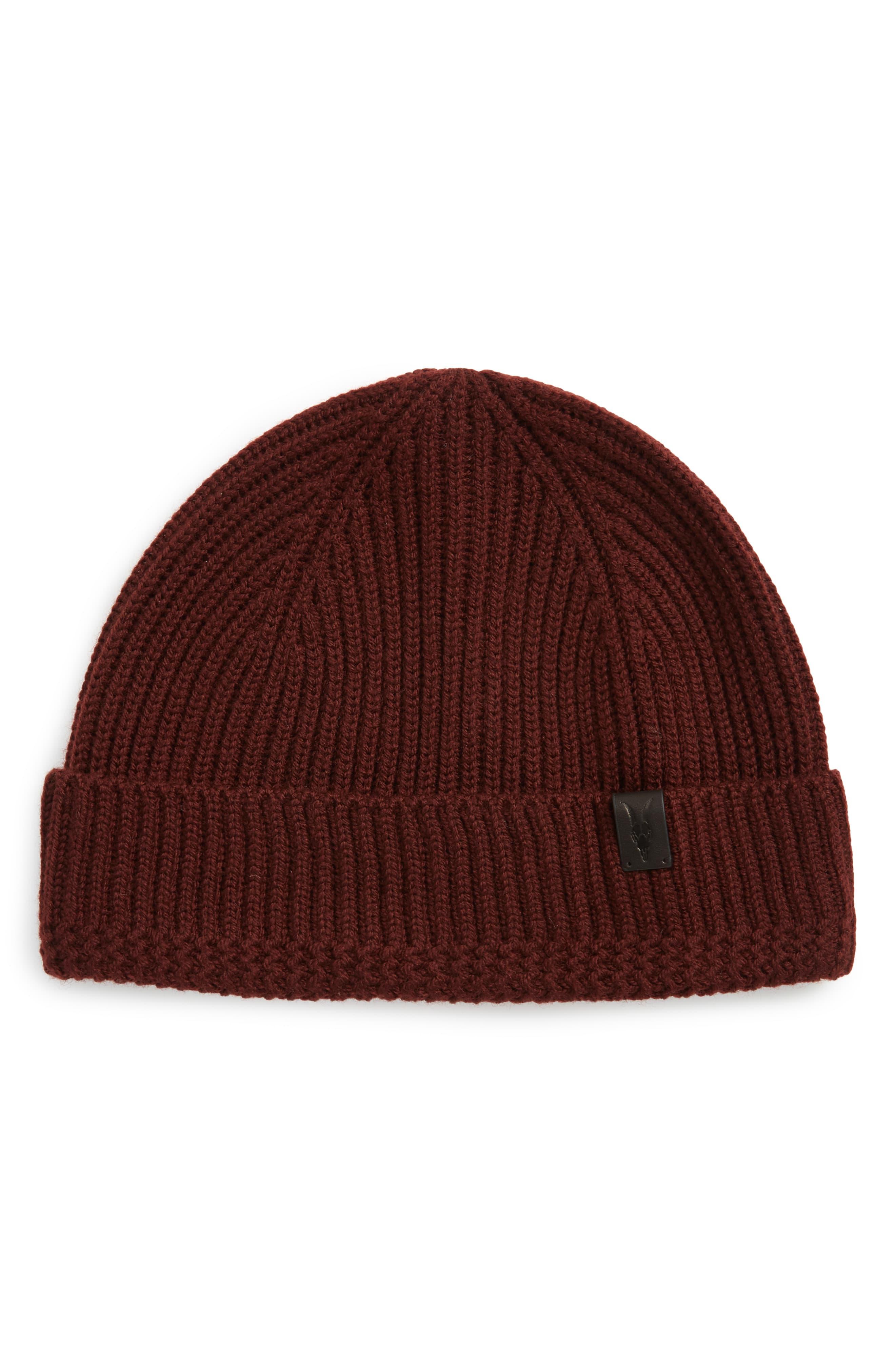 AllSaints Merino Wool Ribbed Beanie for 