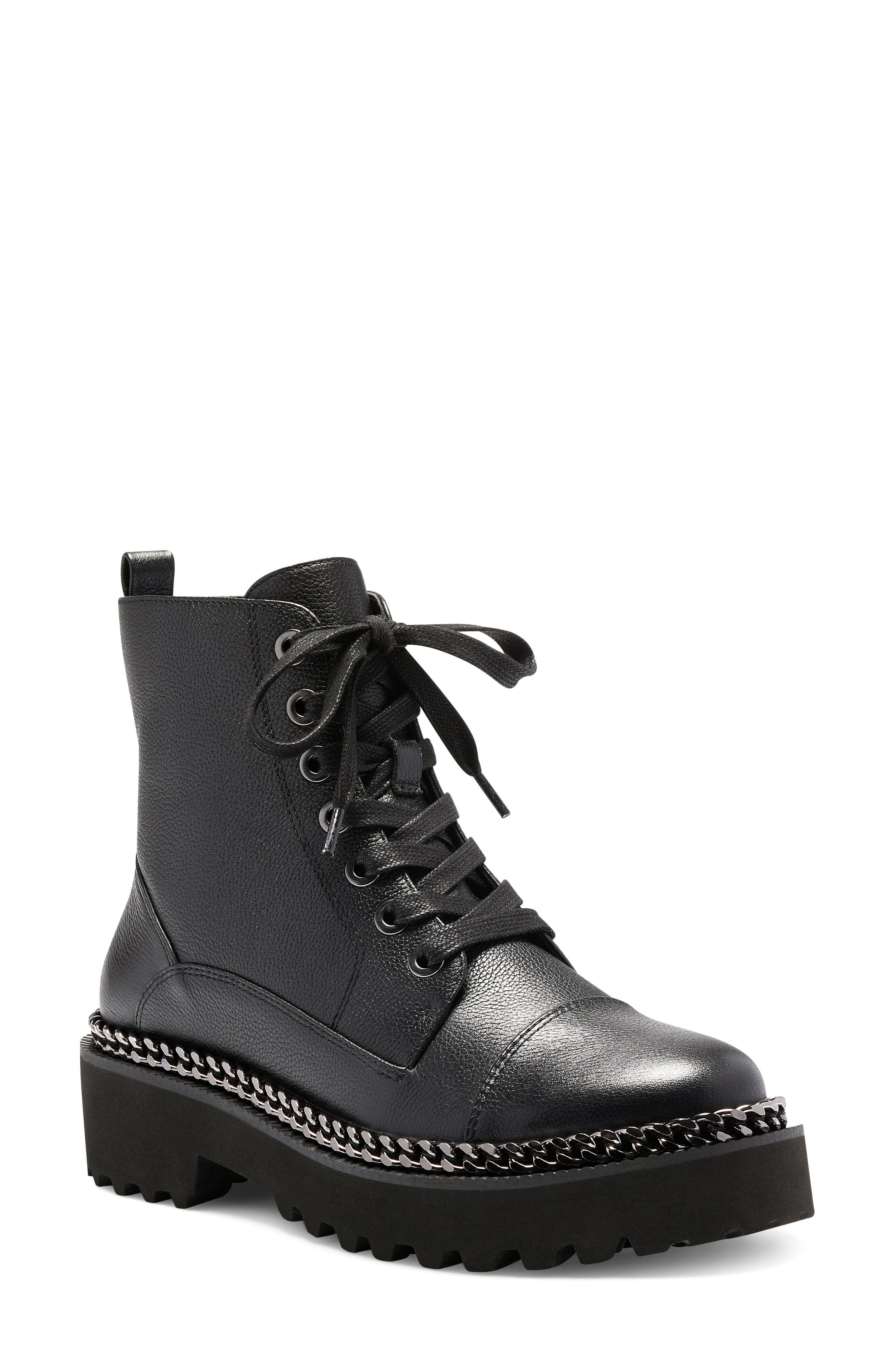 Vince Camuto Mindinta Chain Trim Combat Boot in Black | Lyst