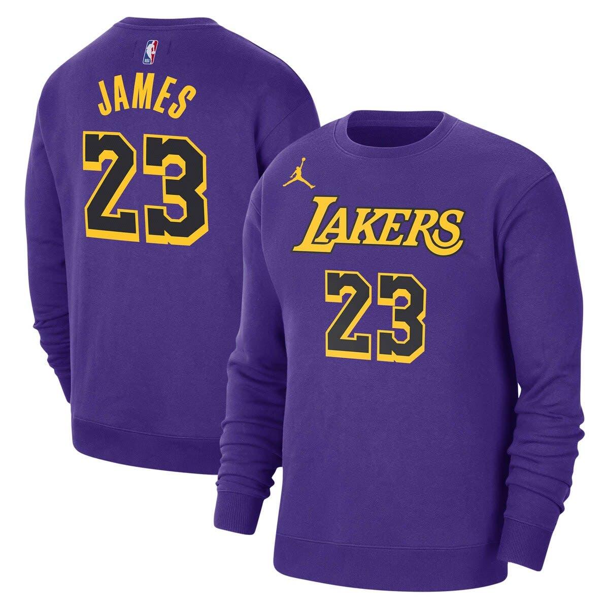 Jordan Men's Los Angeles Lakers LeBron James #6 Swingman Statement Edition Jersey, Purple, Size: Small, Polyester