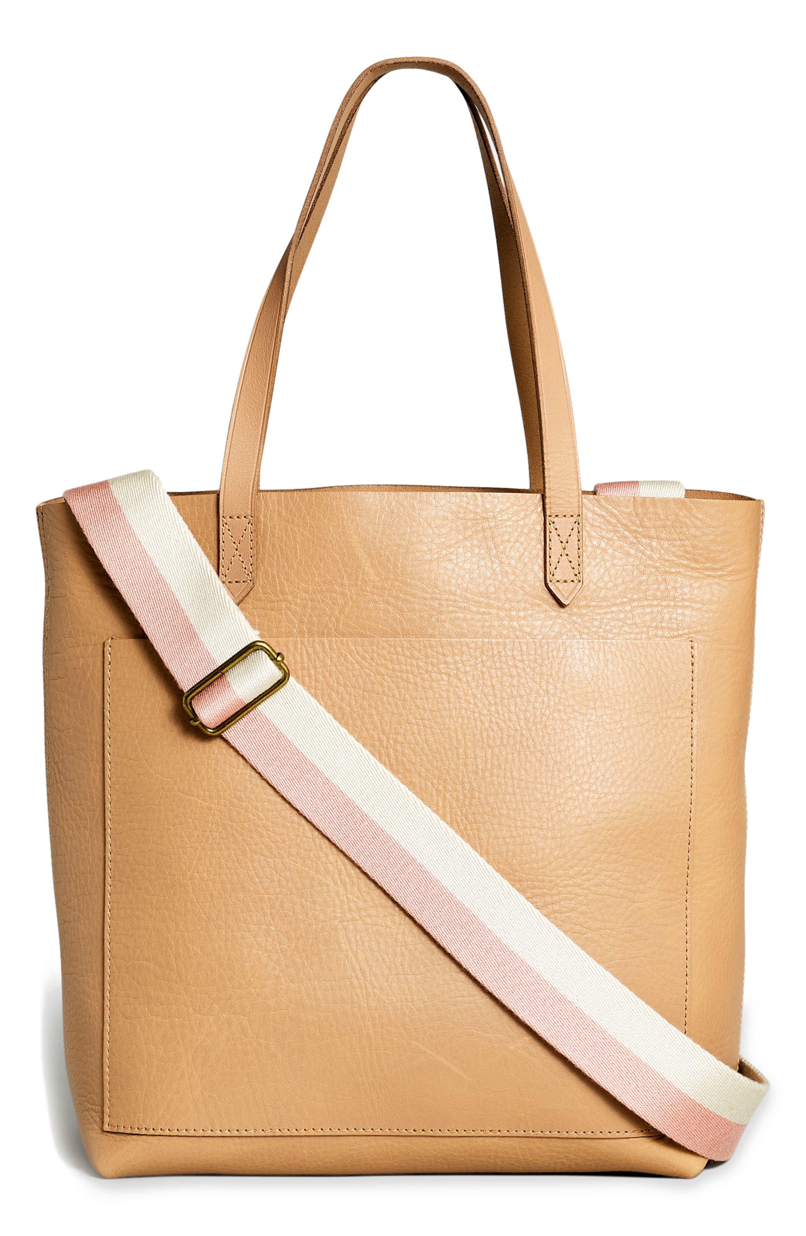 Madewell Medium Transport Leather Tote in Natural