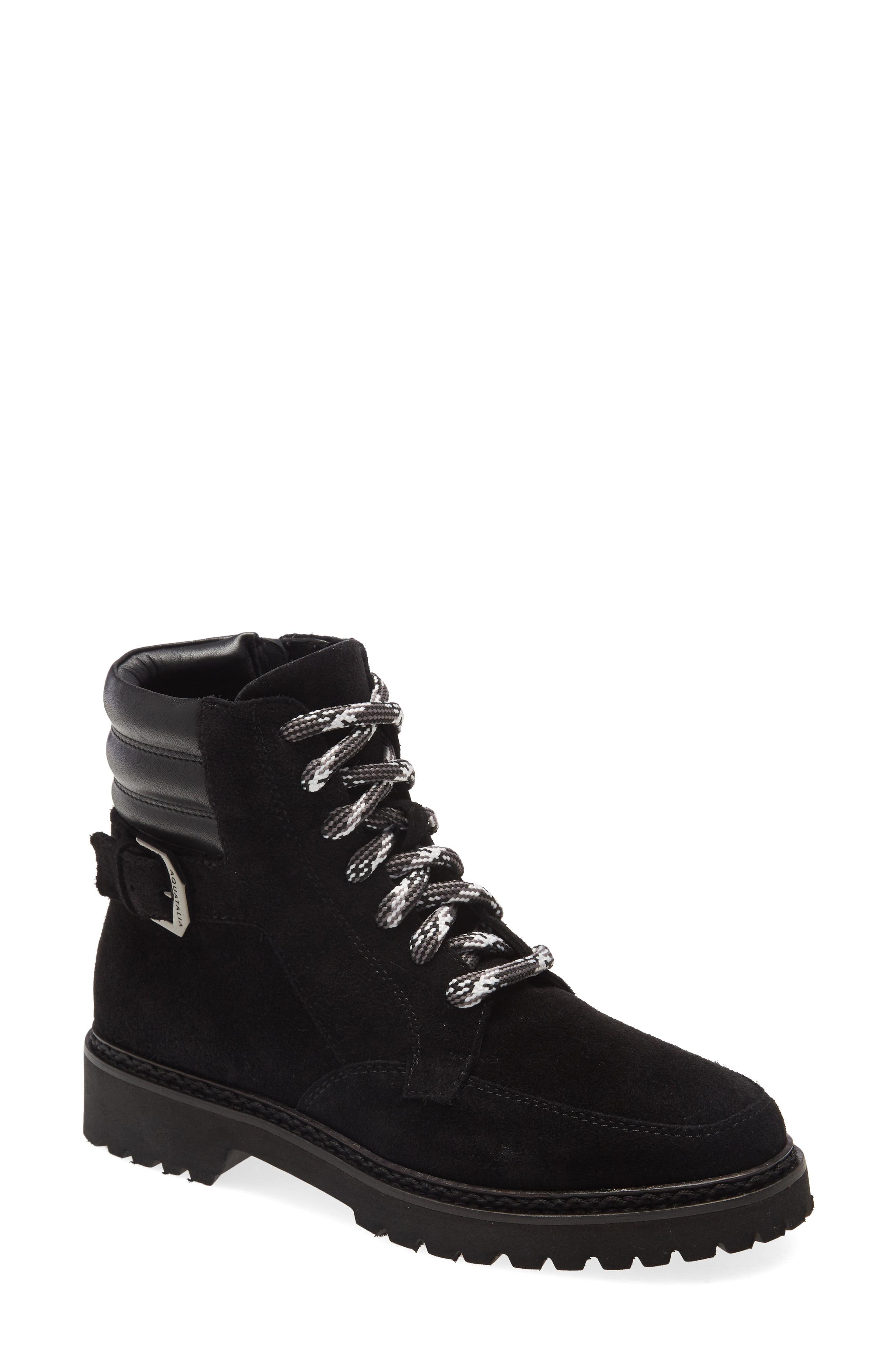 Aquatalia Mayra Weatherproof Lace up Boot In Black black At