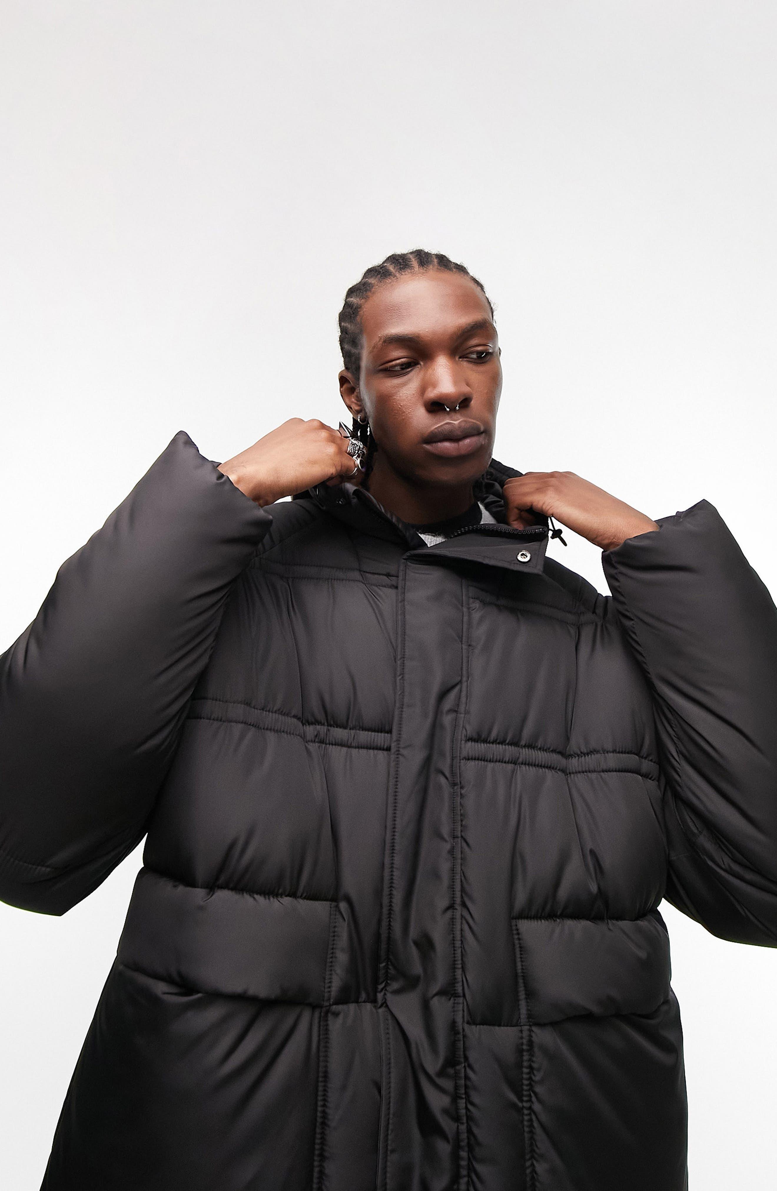 Topman black top puffer jacket