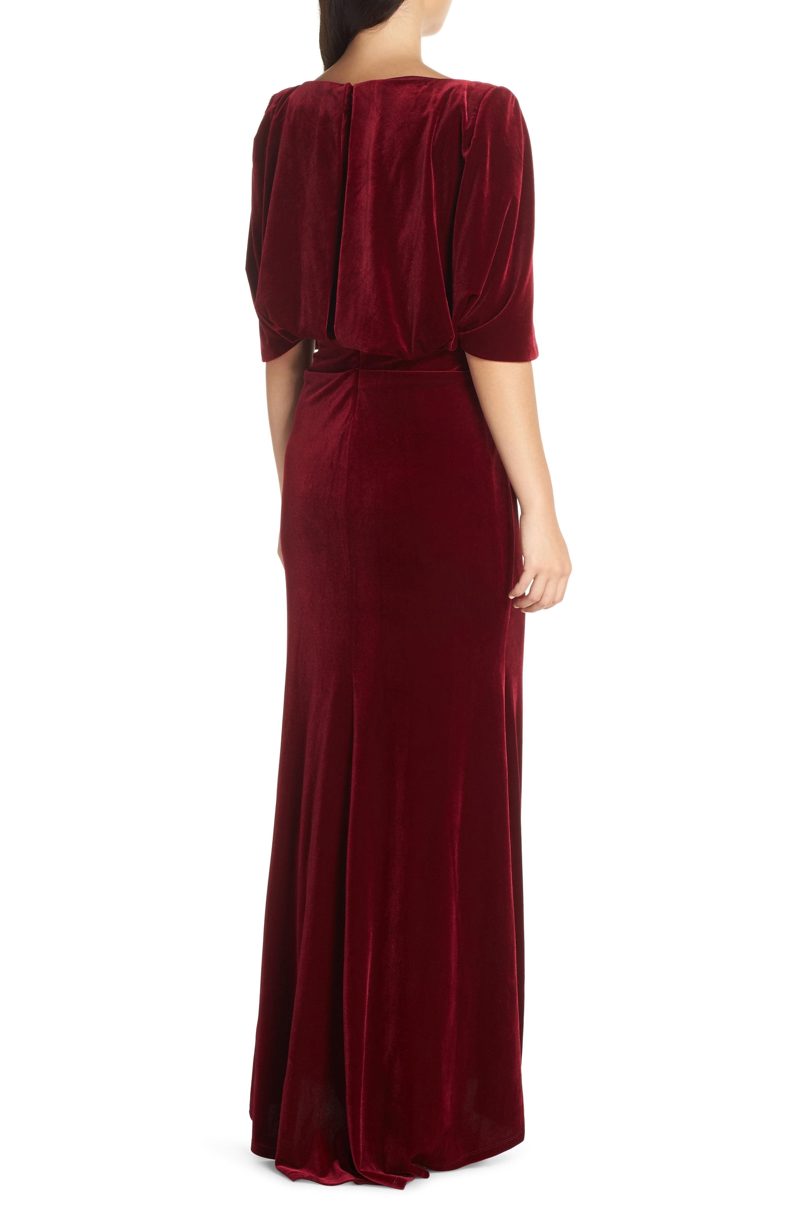 eliza j velvet cape gown