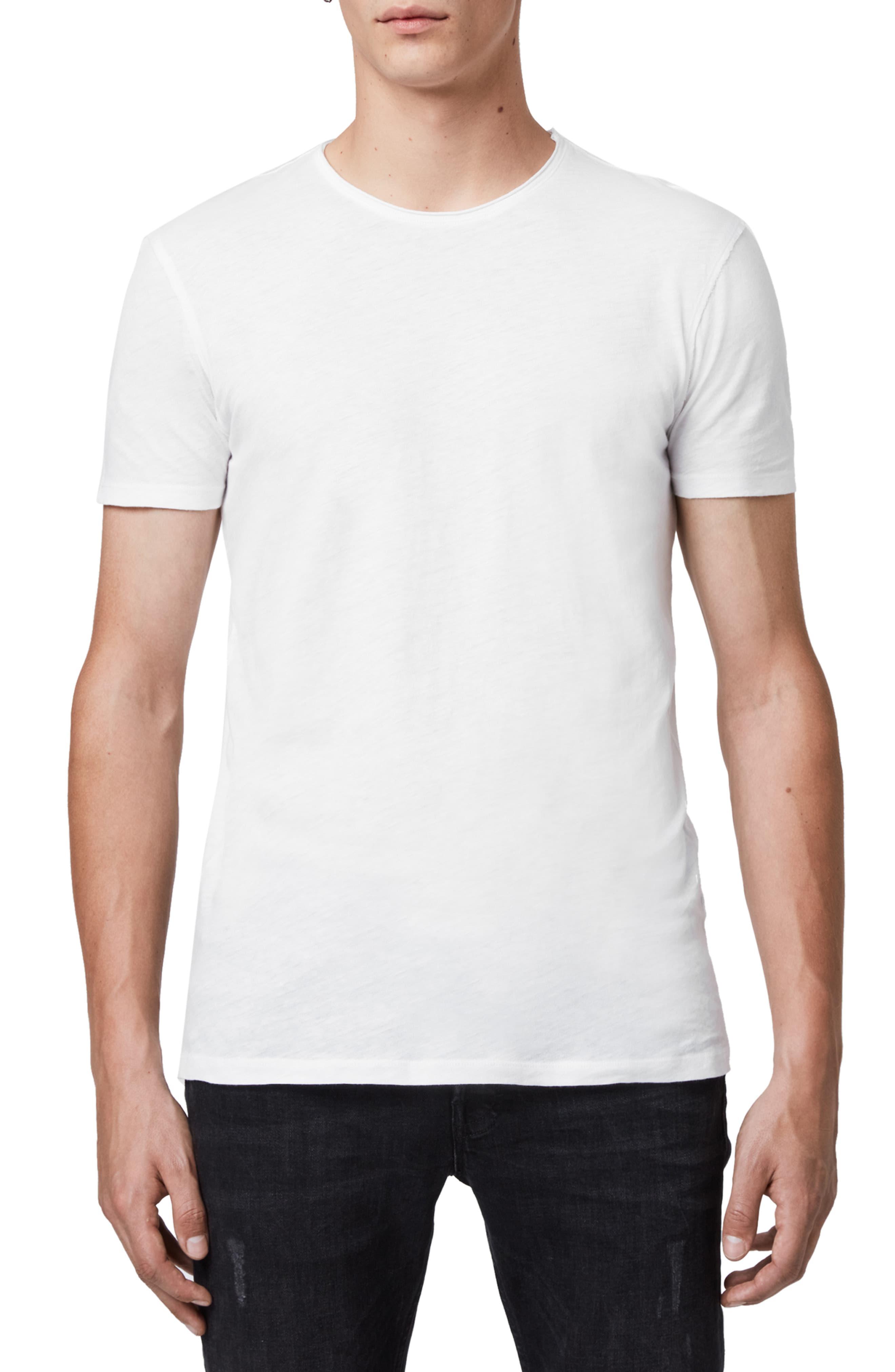 AllSaints Cotton Slim Fit Crewneck T-shirt in White for Men - Save 60% ...