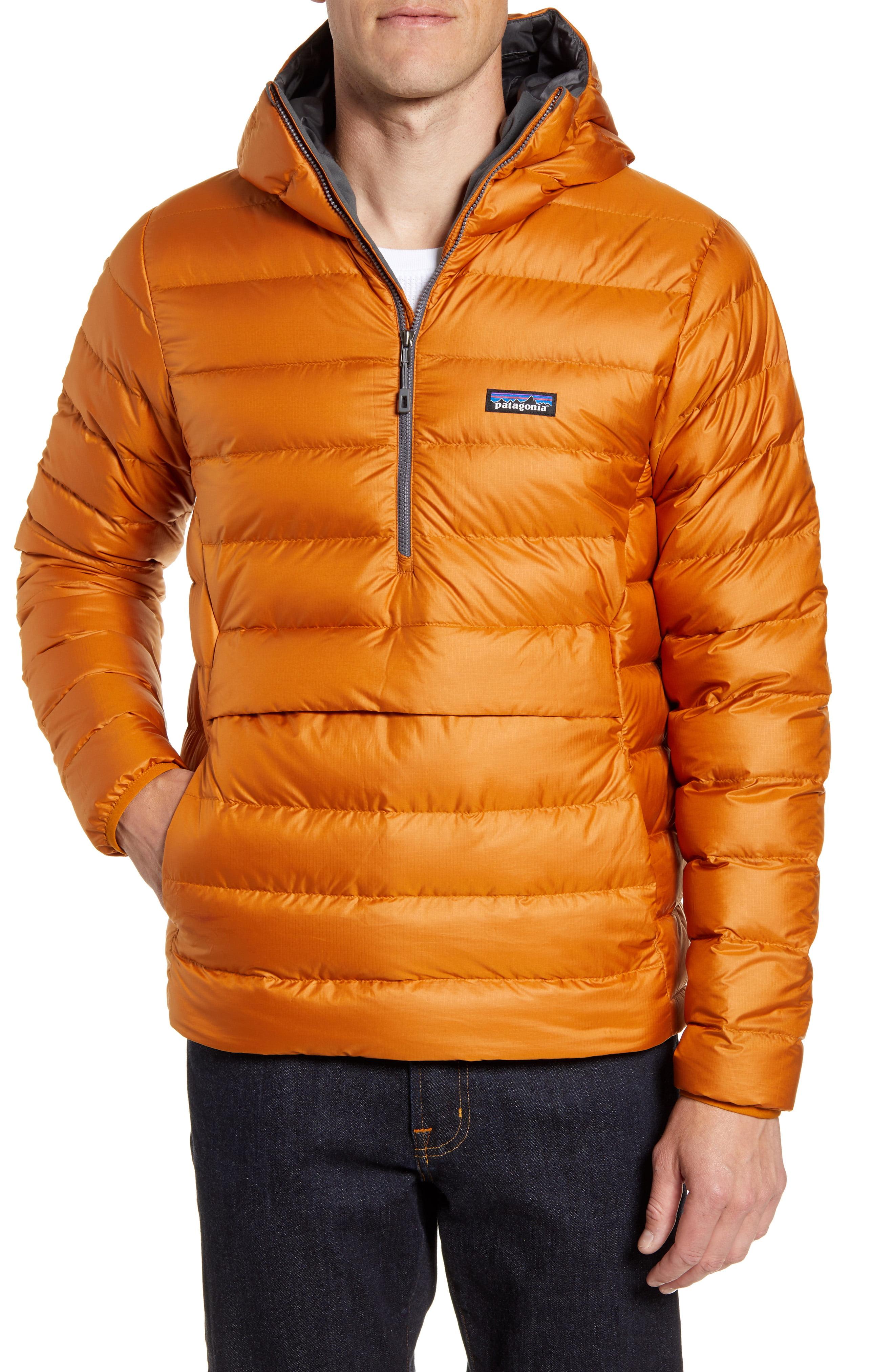 Patagonia Synthetic Quilted Down Pullover Hoodie in Orange for Men Lyst