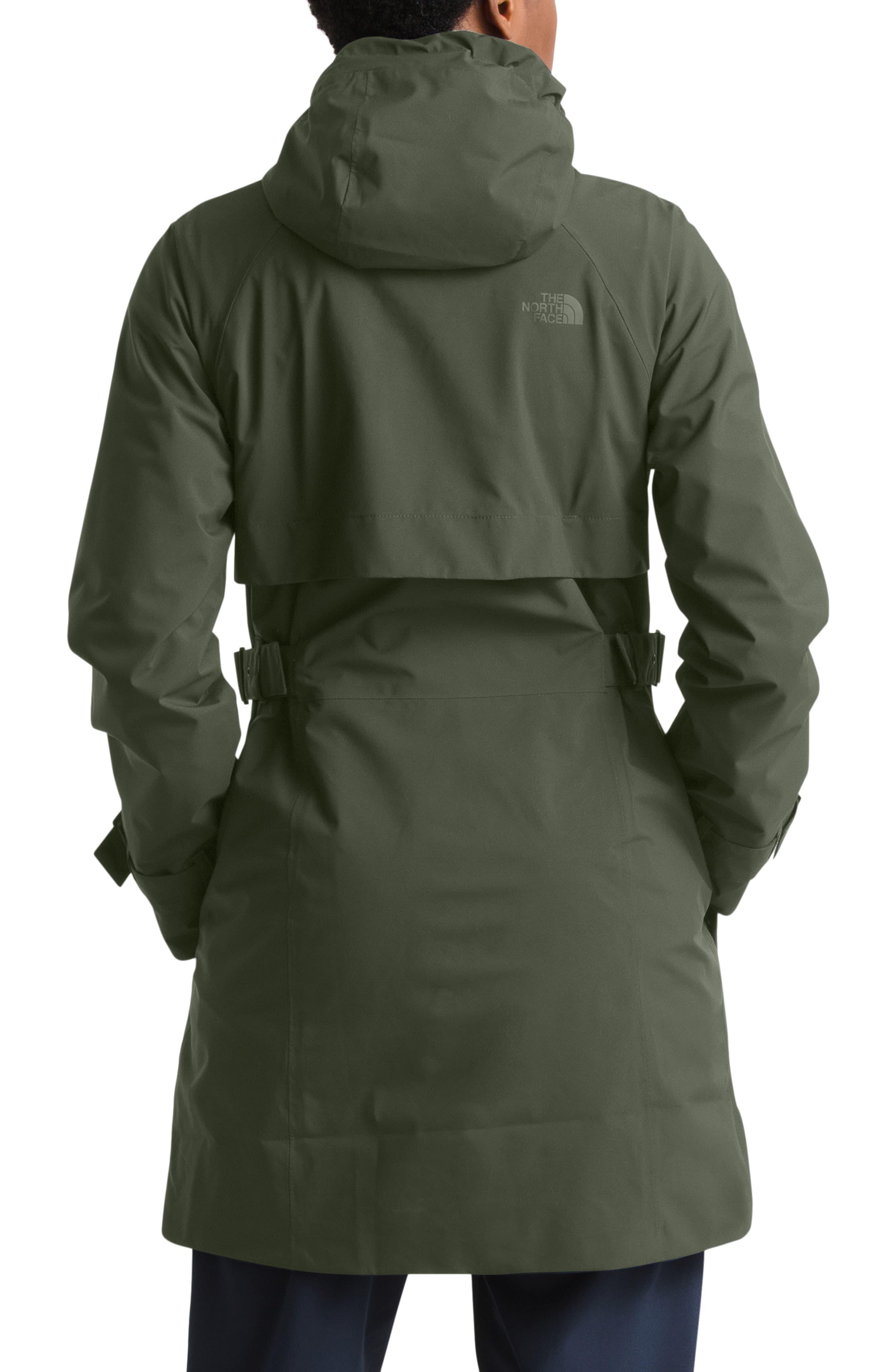 The North Face City Breeze Waterproof Trench Raincoat in Green Save 1
