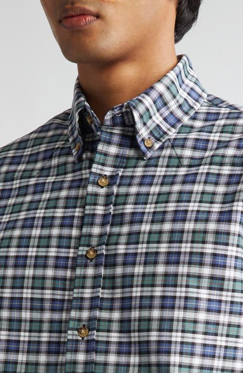 Noah Check Western Oxford Button-Down Shirt in Blue for Men