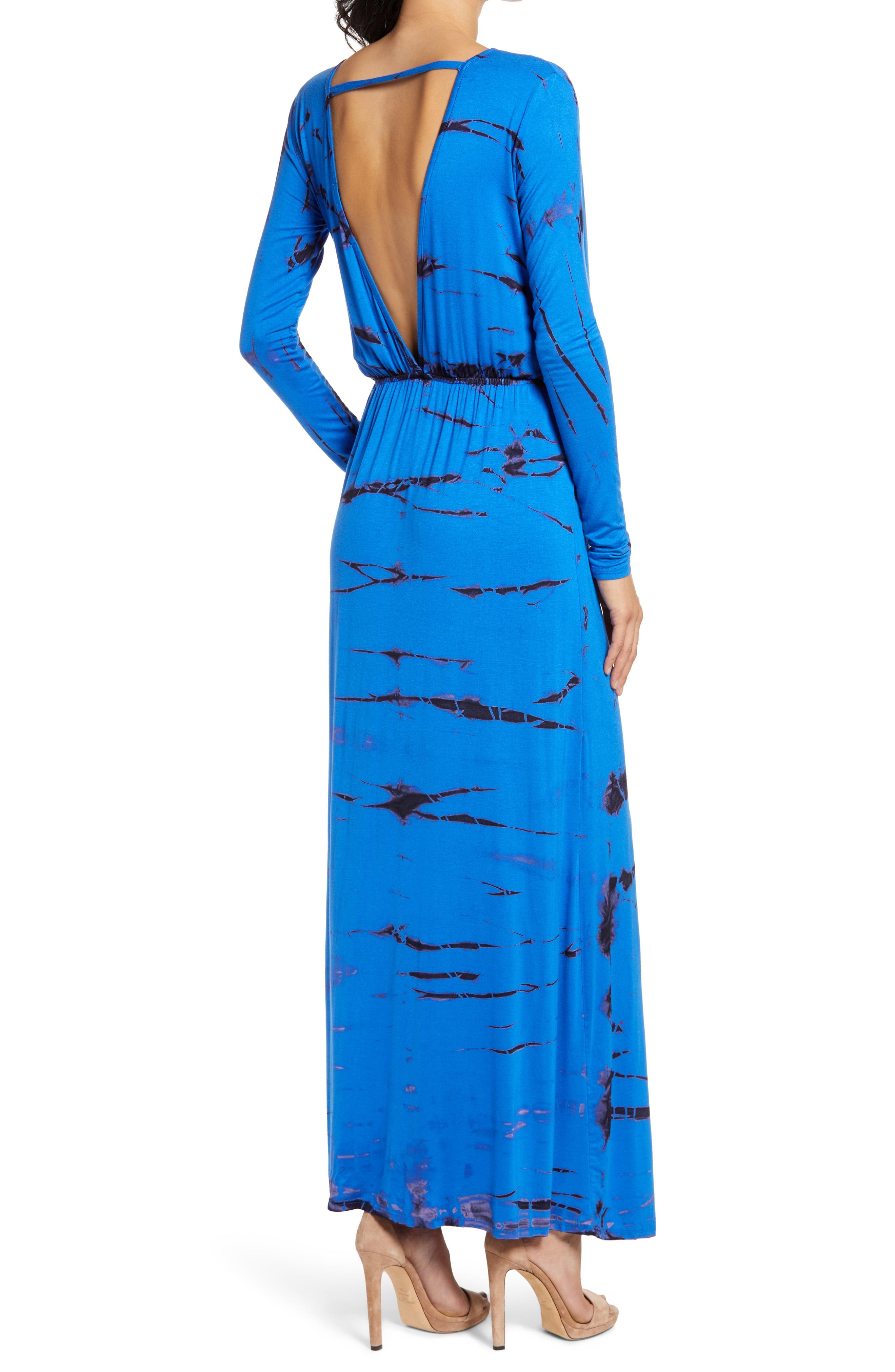 tie dye maxi dress long sleeve