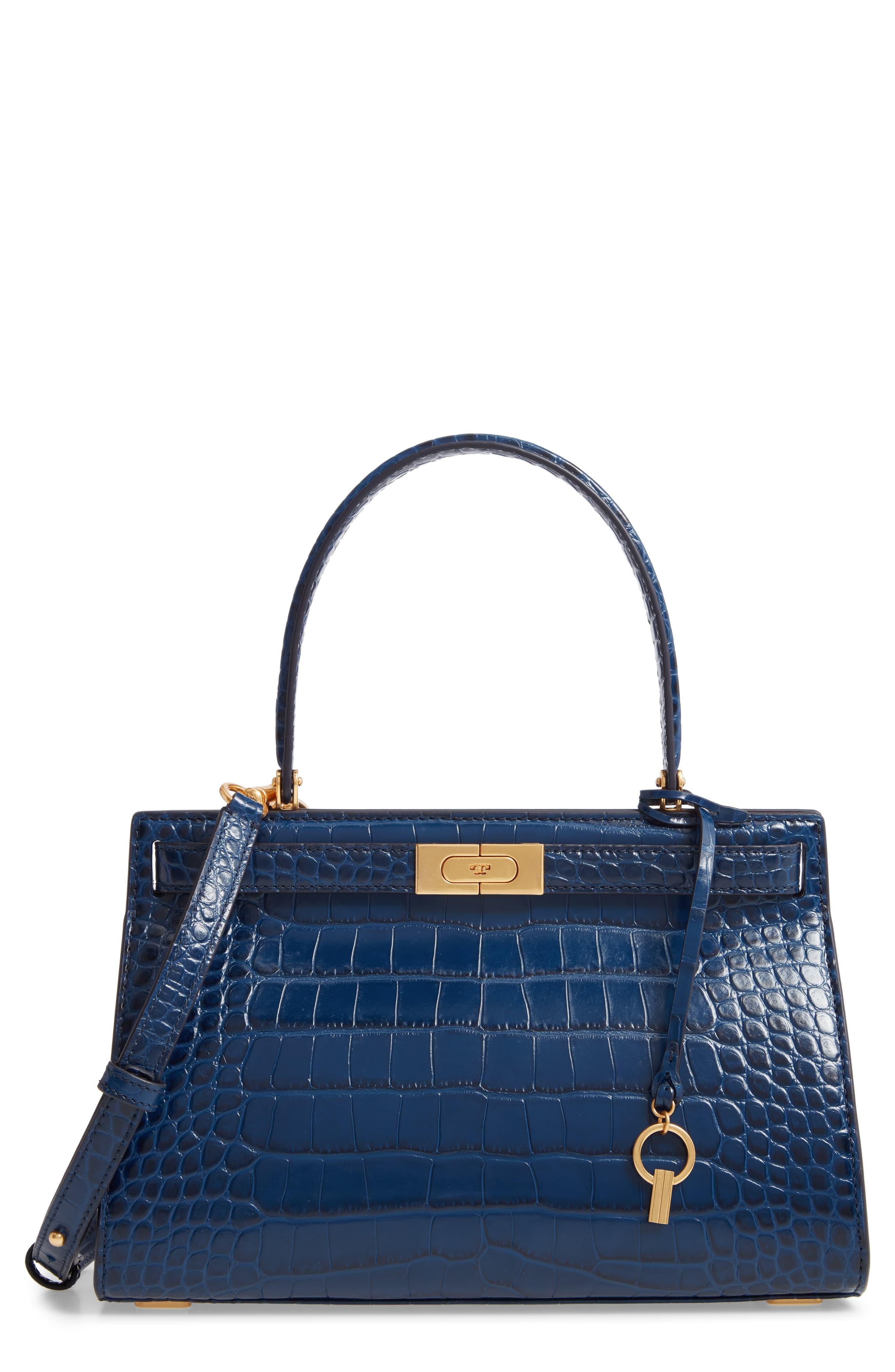 Tory Burch Leather Lee Radziwill Small Bag in Navy (Blue) - Lyst