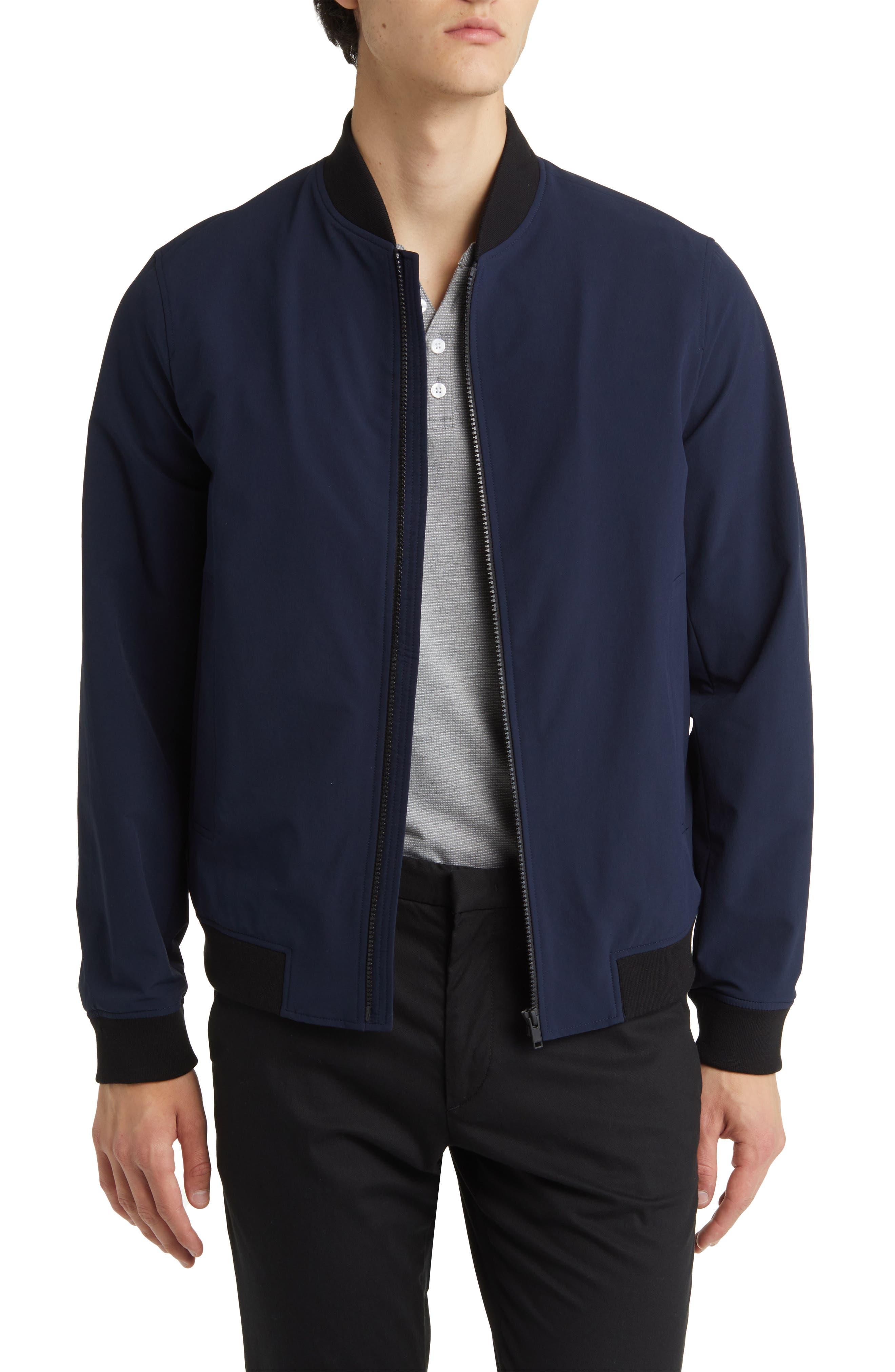 Theory Brenton Stretch Bomber Jacket in Blue for Men | Lyst