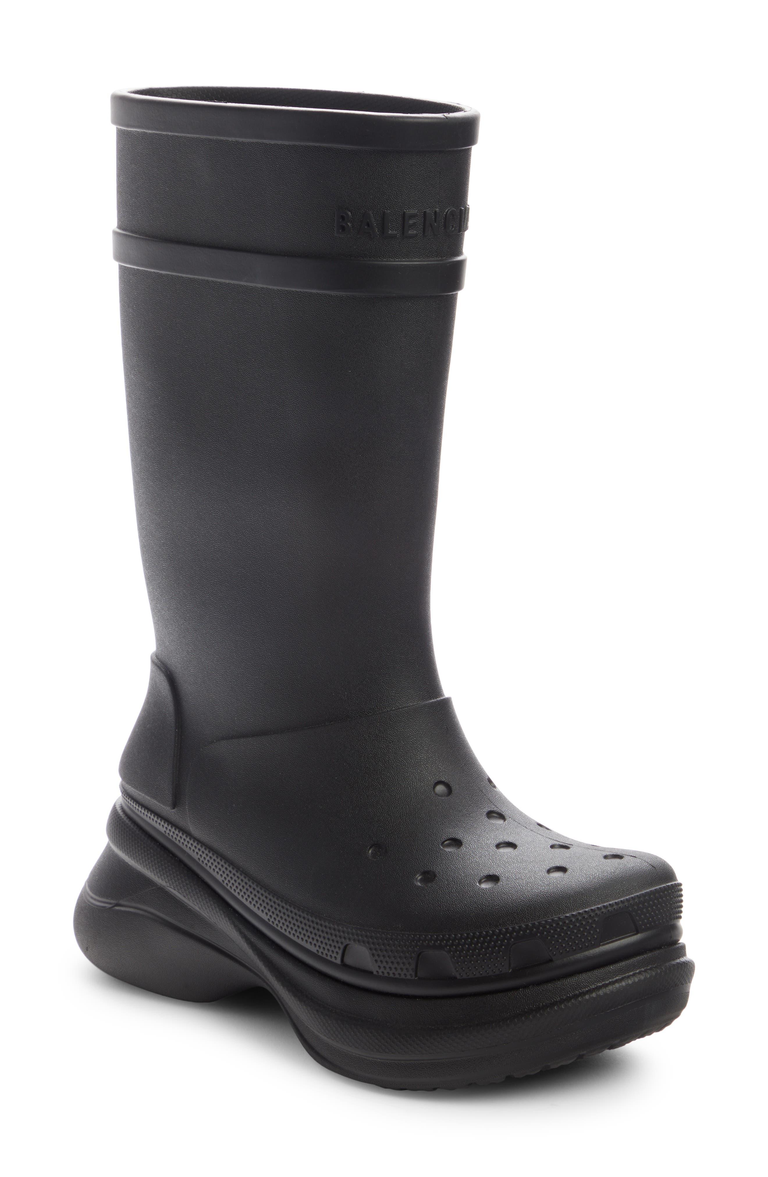 Balenciaga X Crocs Water Resistant Boot in Black | Lyst