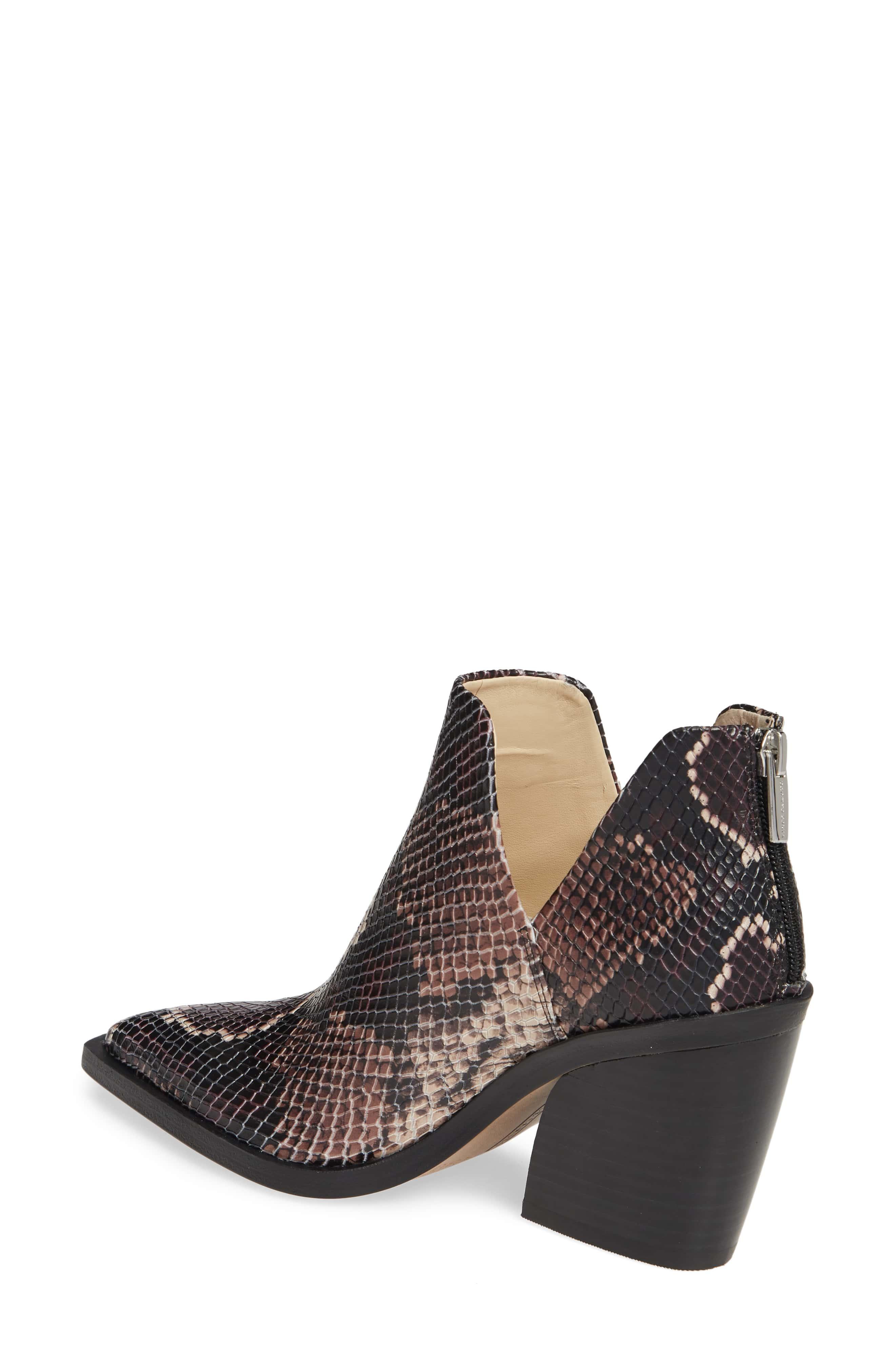 gigietta snakeskin embossed bootie