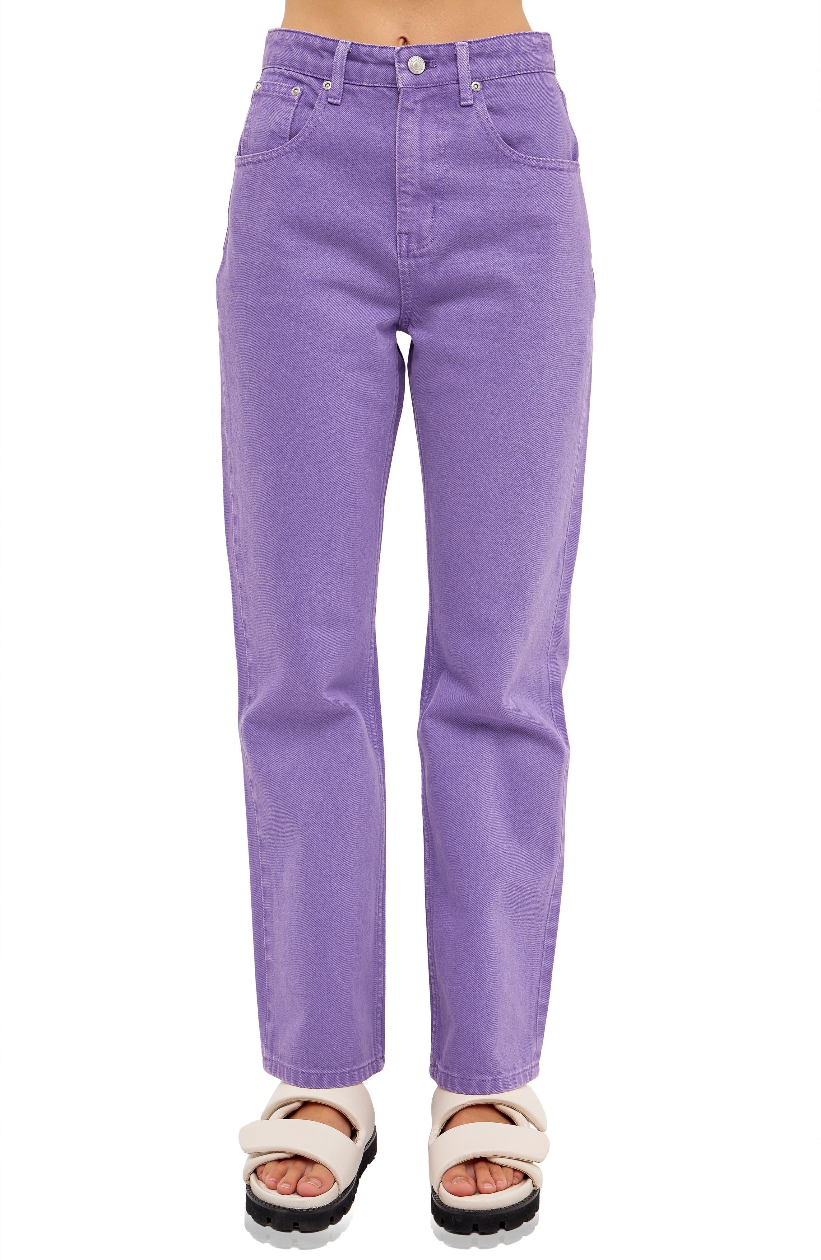 Grey Lab Color Wash Wide Leg Jeans in Purple | Lyst