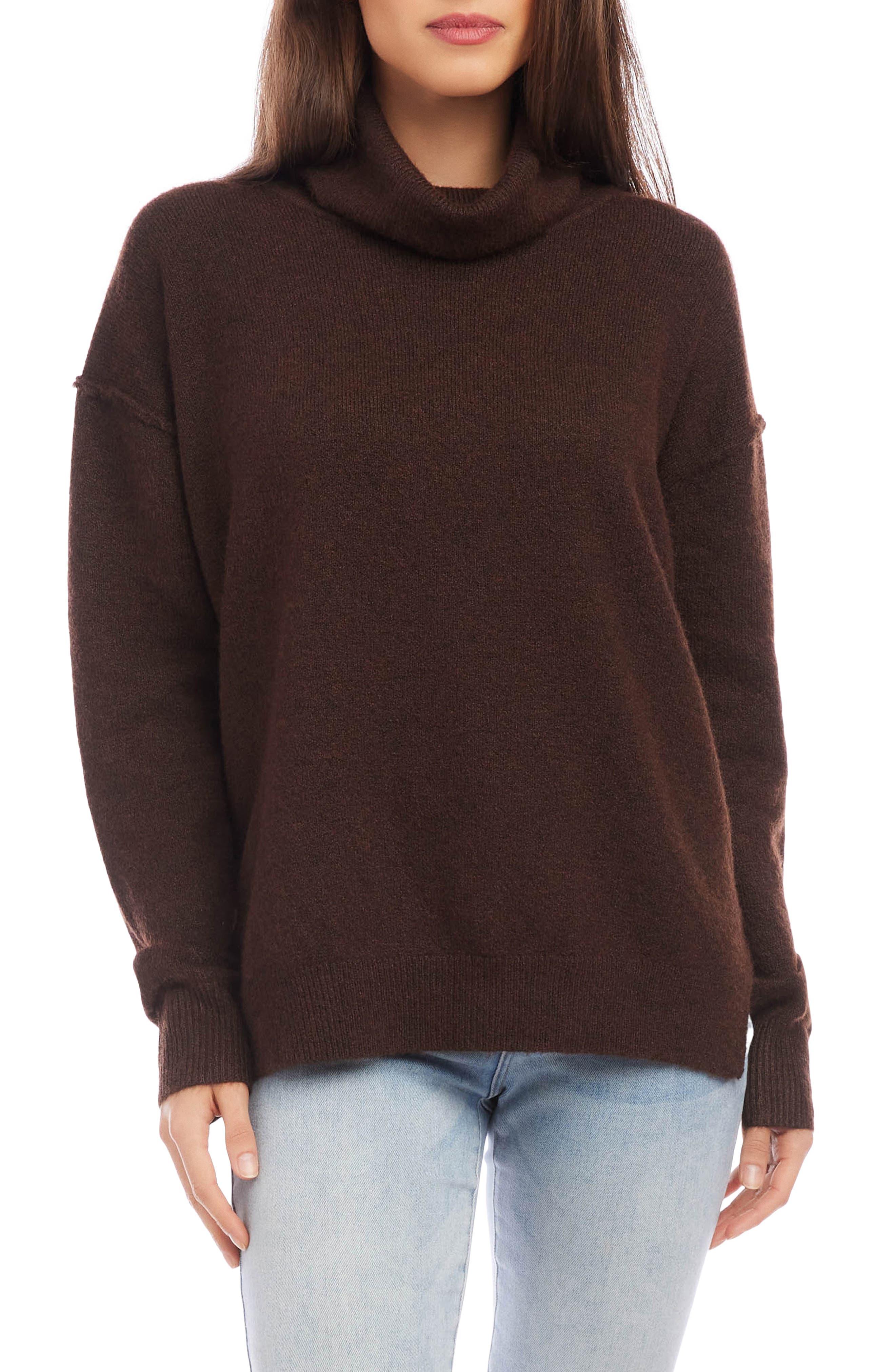 Karen Kane Turtleneck Sweater in Brown | Lyst