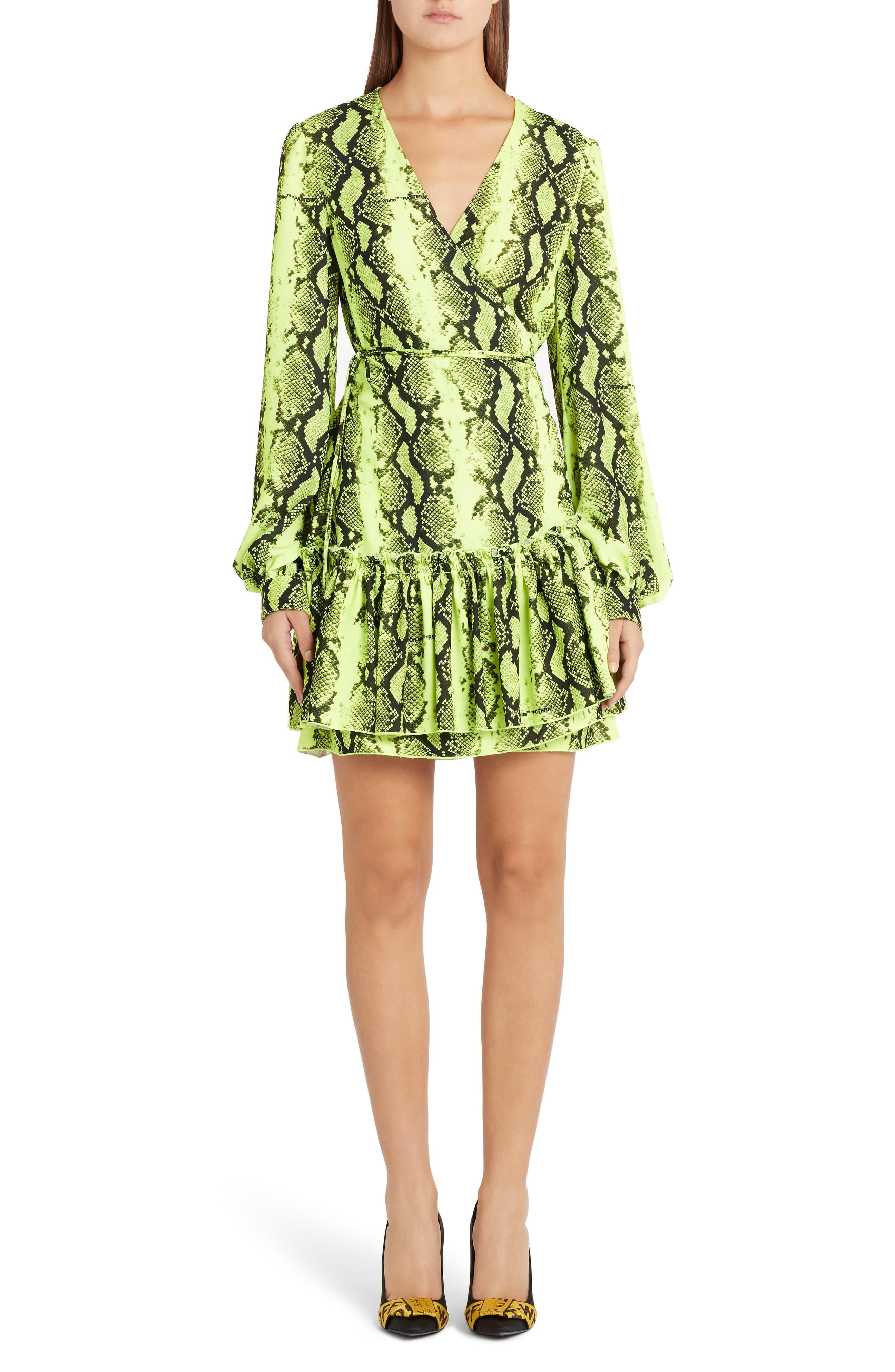 off white neon dress