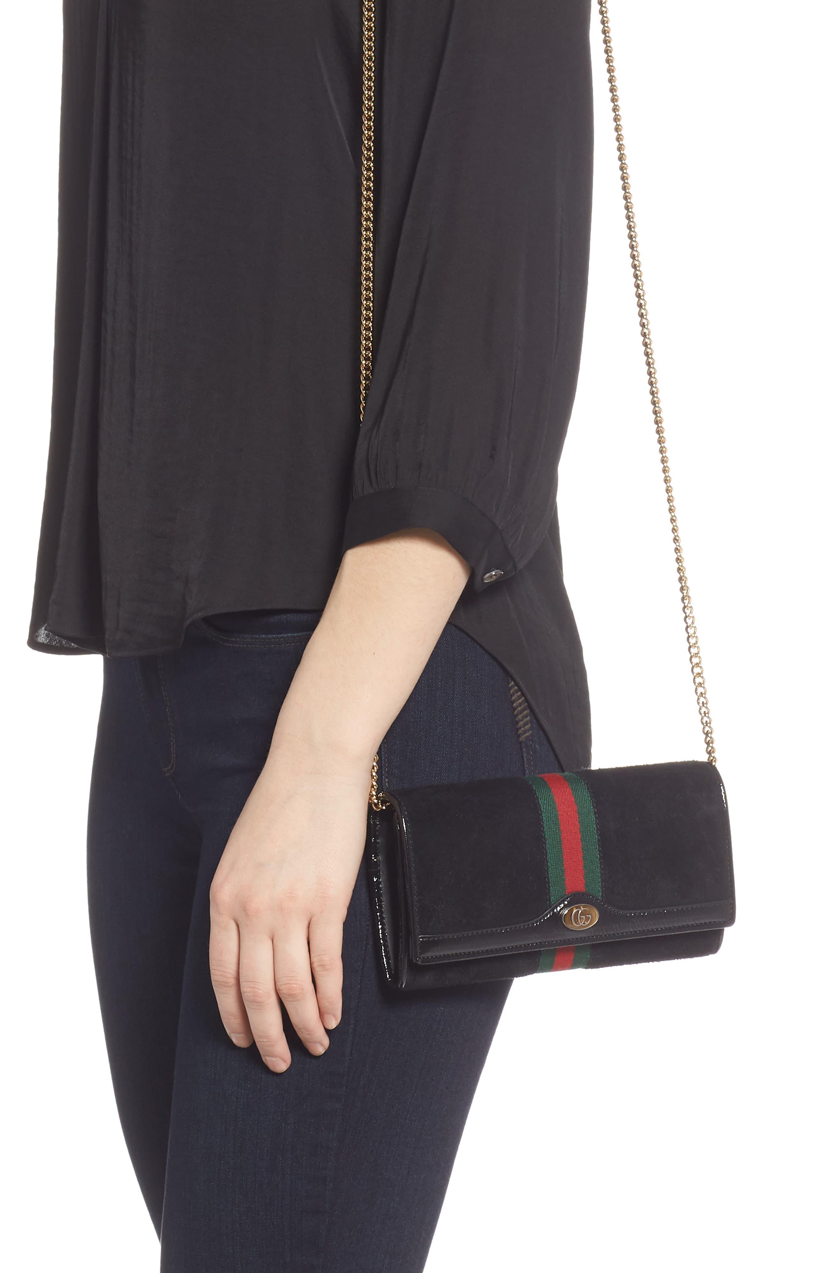 Gucci Ophidia Suede Continental Wallet in Black - Lyst
