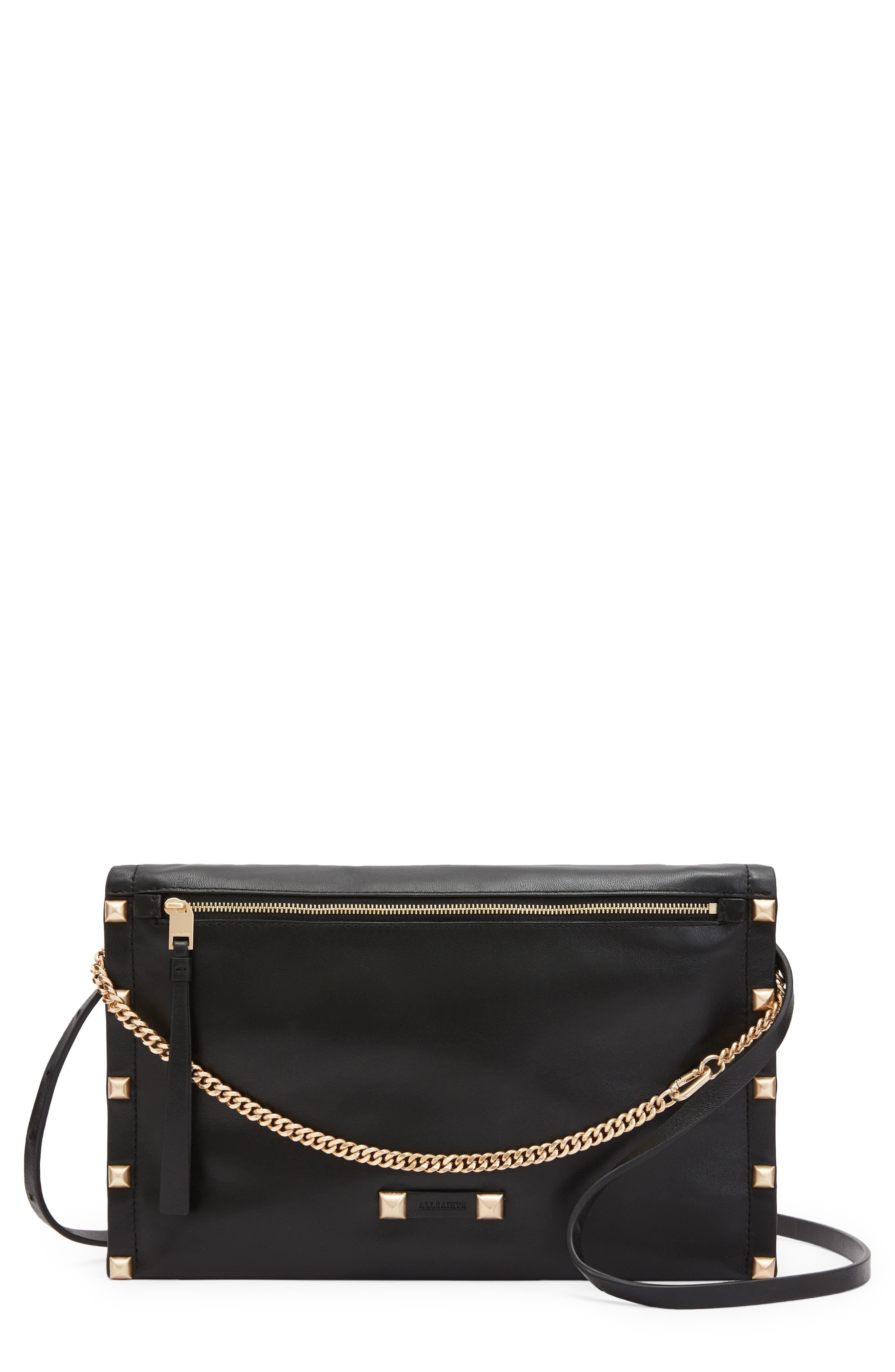 AllSaints Alex Leather Crossbody Bag in Black Lyst