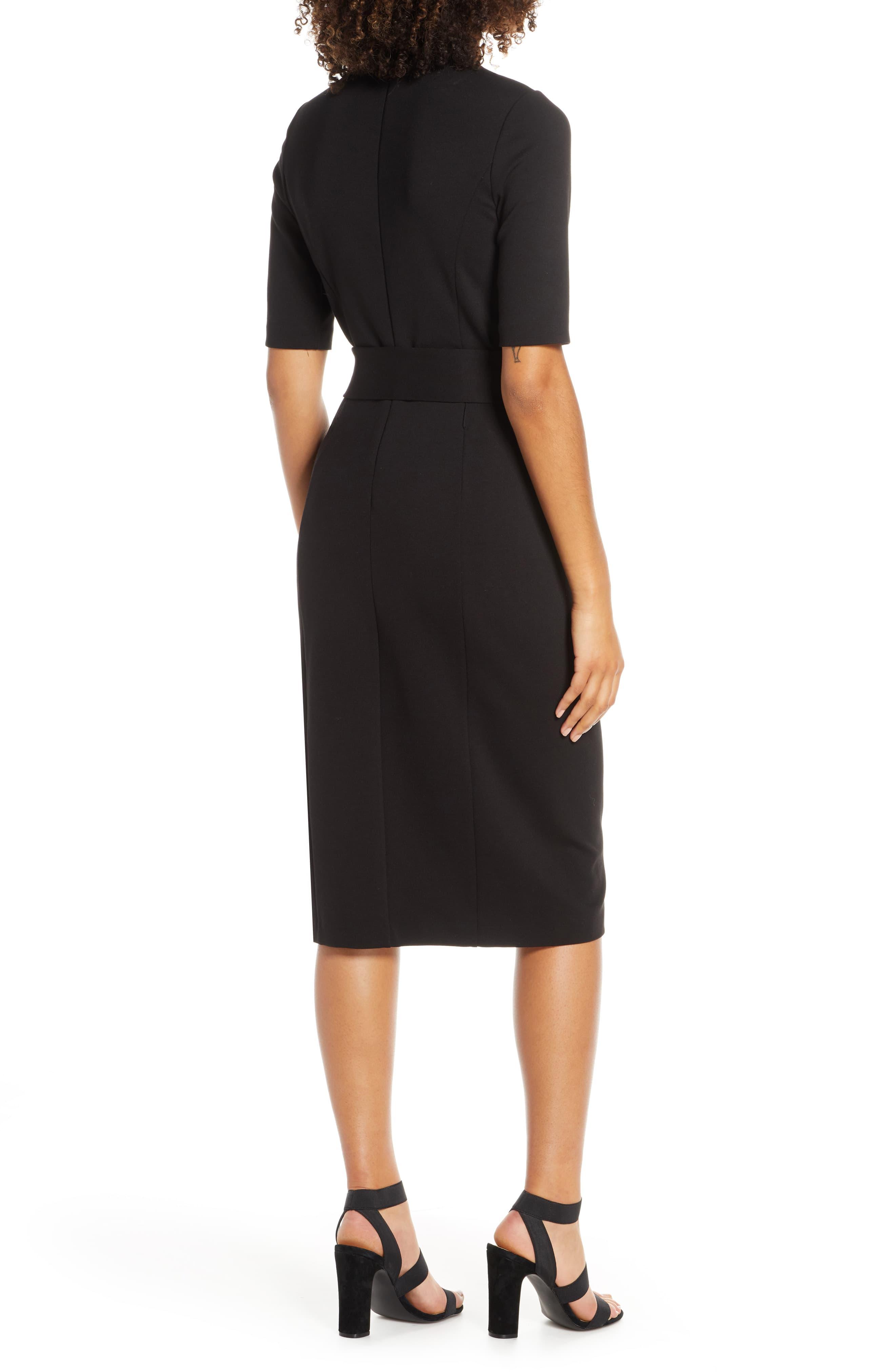 mock neck sheath dress