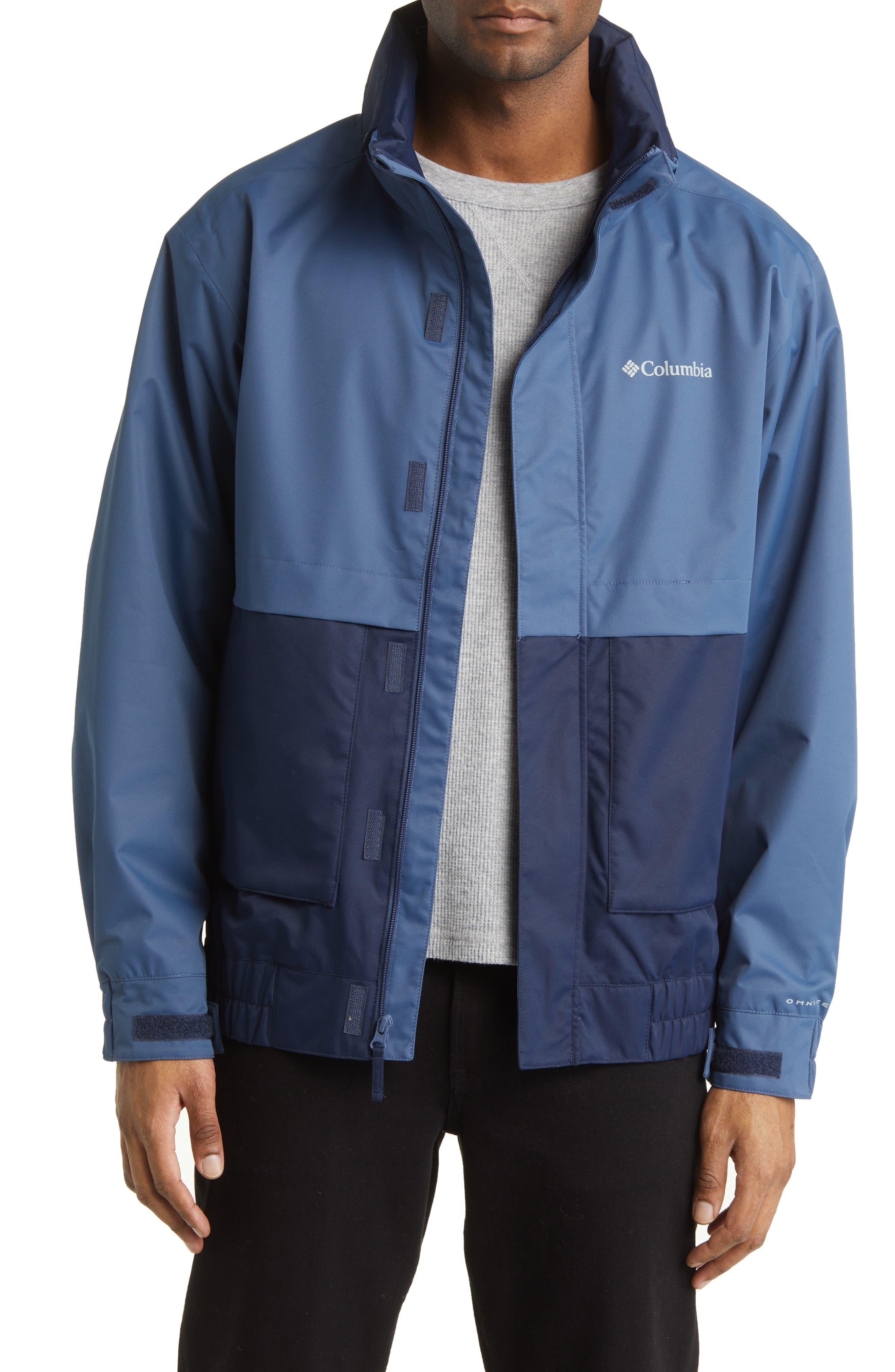 Columbia Boundary Springs Waterproof Rain Jacket in Blue for Men | Lyst