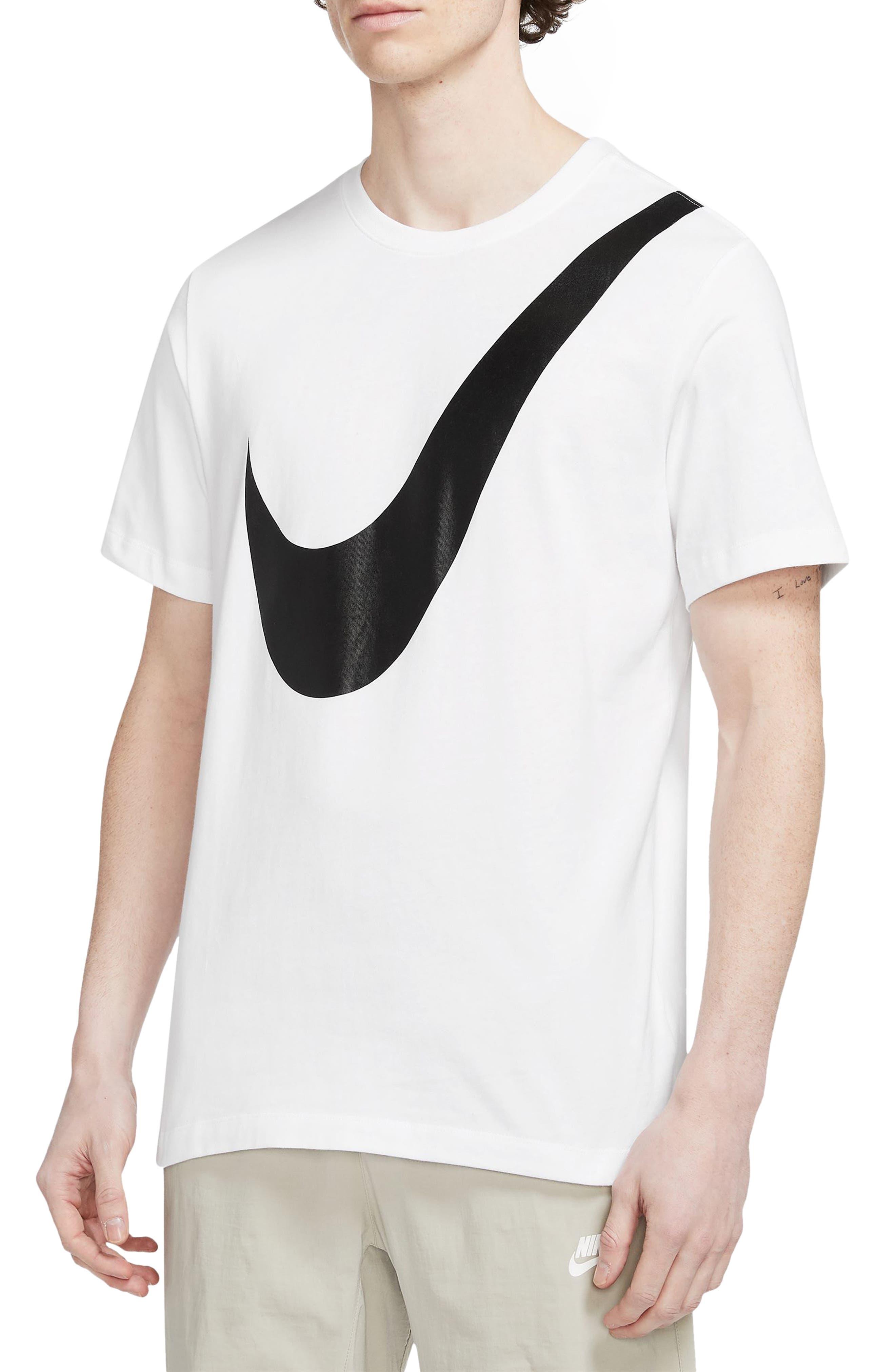 Nike Sportswear Swoosh Graphic Tee in White for Men | Lyst