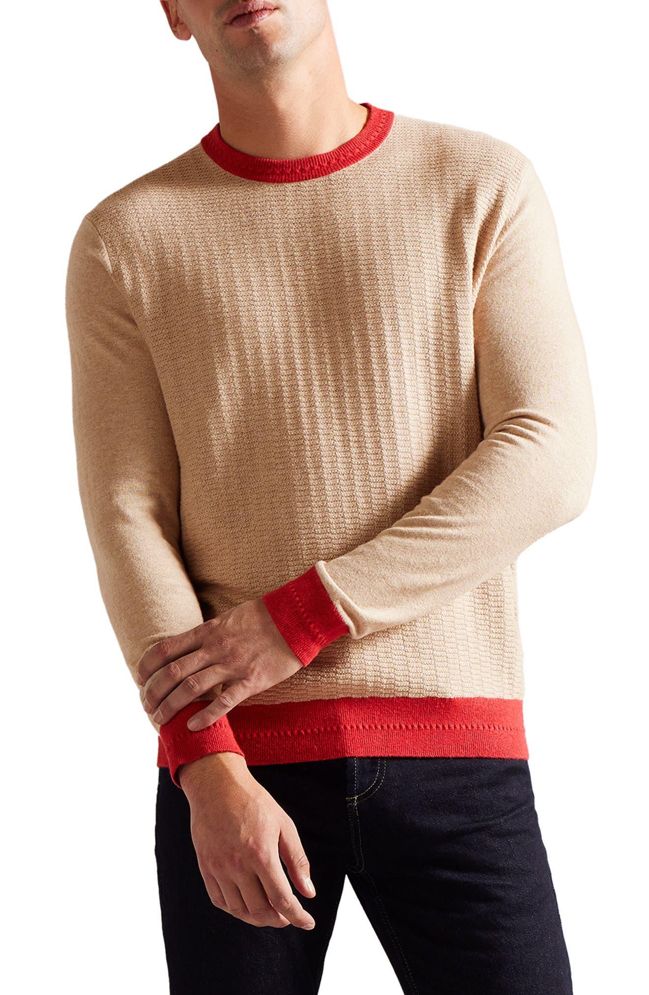 Ted Baker Capab Ringer Crewneck Sweater in Red for Men | Lyst