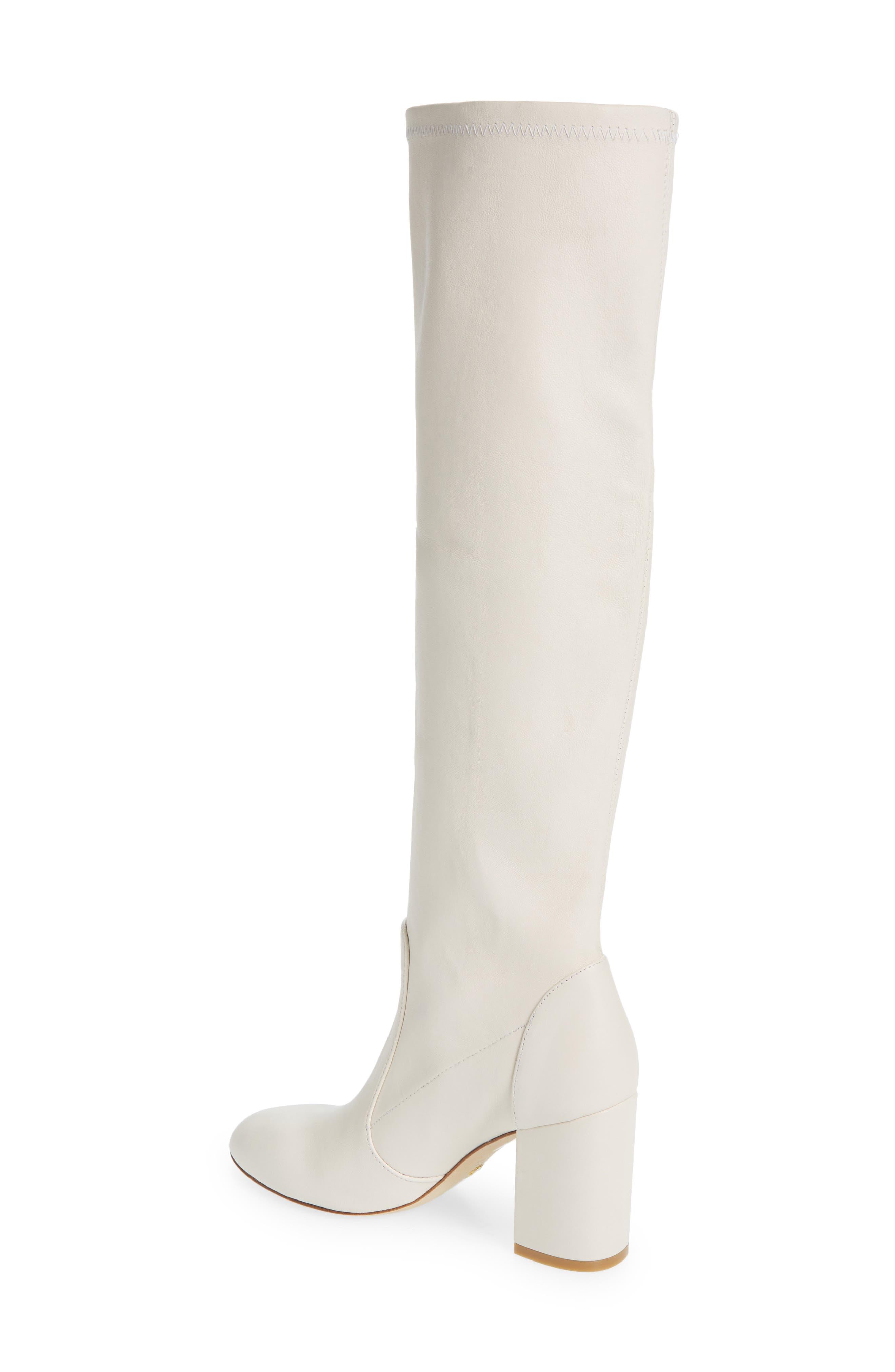 Stuart Weitzman Yuliana Knee High Slouch Boot in White | Lyst