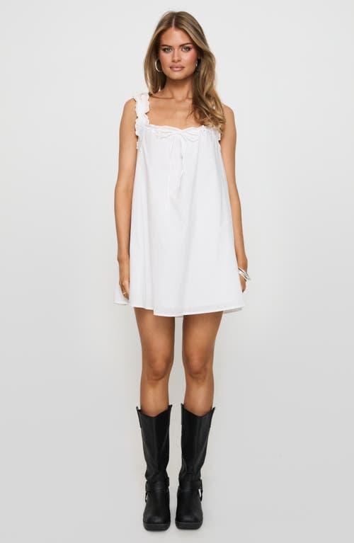 Princess Polly Swing Ruffle Cotton Minidress in White | Lyst