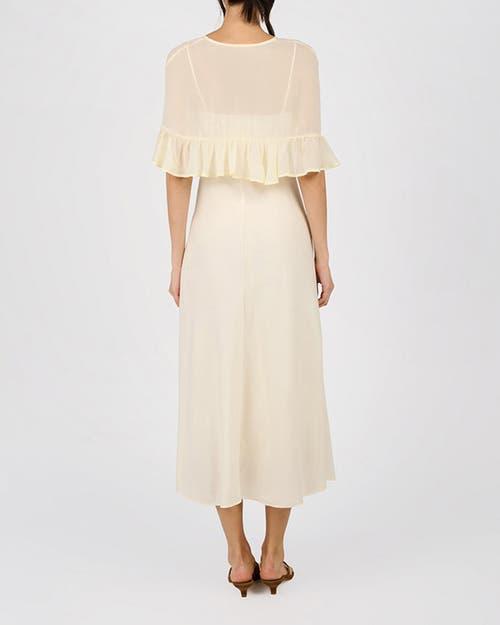 WeWoreWhat Ruffle Shawl Collar Maxi Dress in Natural | Lyst