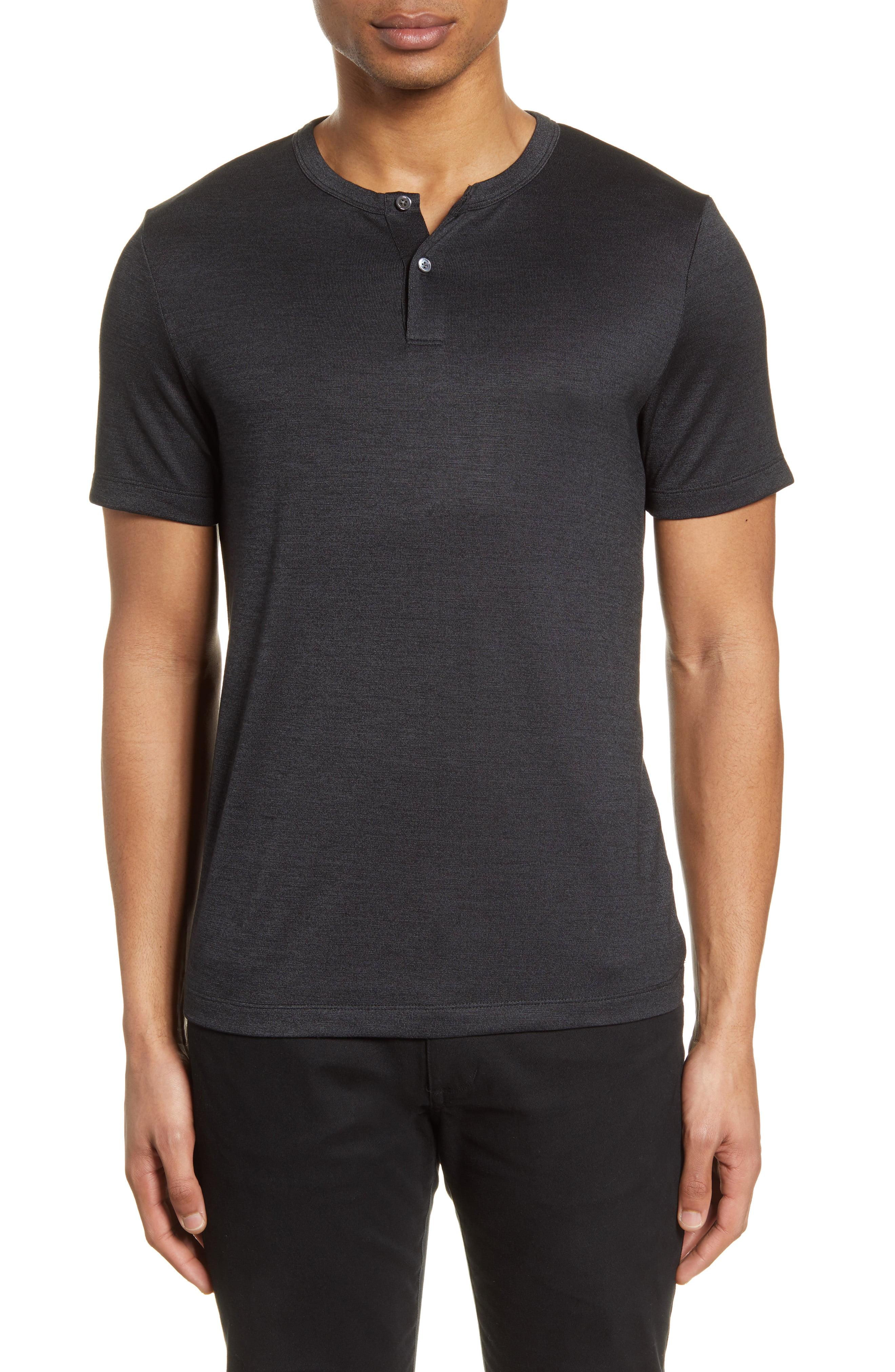 Theory Gaskell Slim Fit Short Sleeve Henley in Black for Men - Save 14% ...