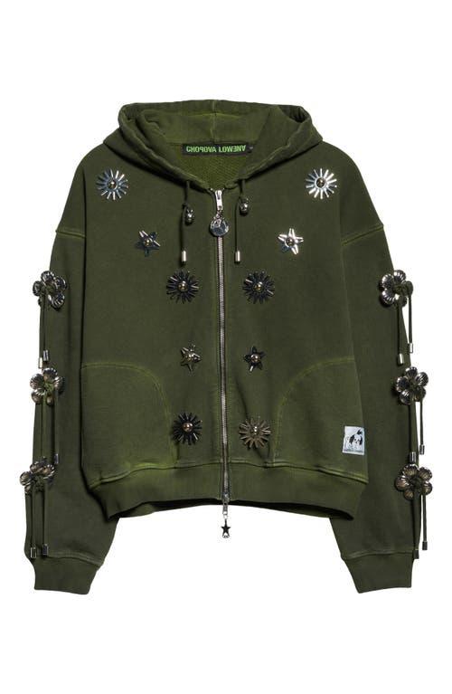 新品未使用 chopova lowena DALLAS HOODIE Chopova Lowena: Green Dallas Hoodie | SSENSE