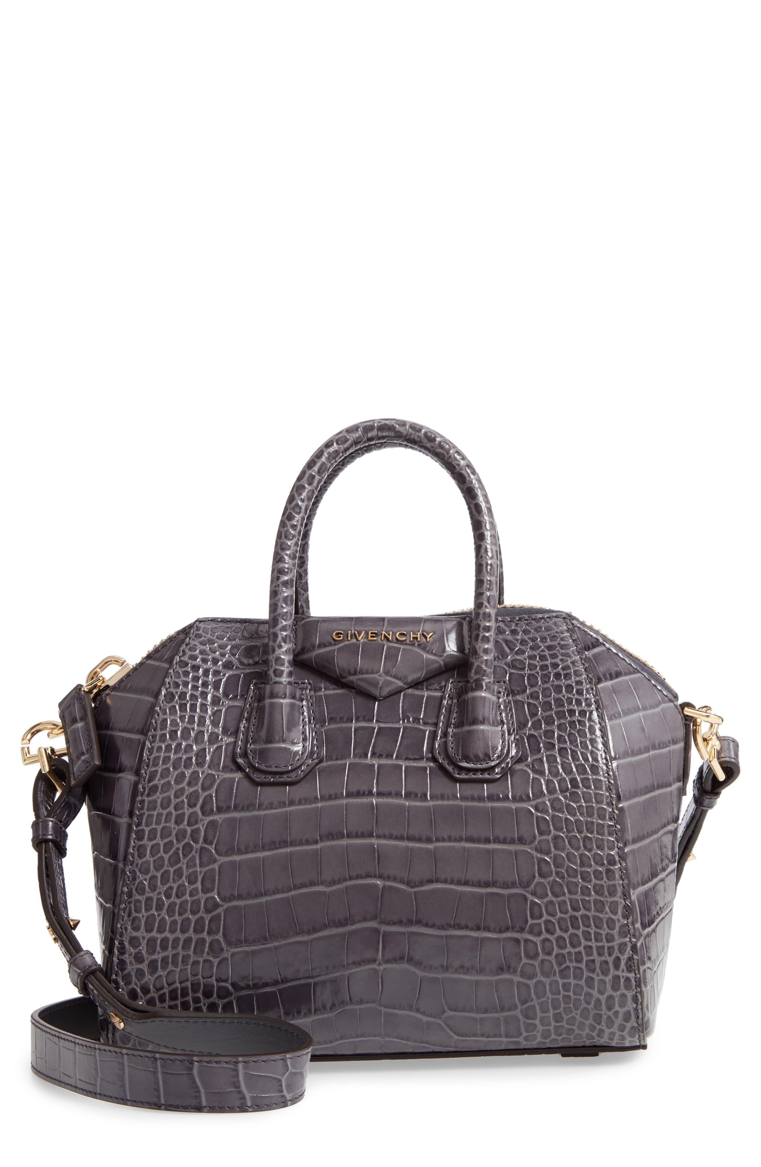 Givenchy Antigona Mini Croc-effect Leather Tote in Grey (Gray) - Save 15% - Lyst