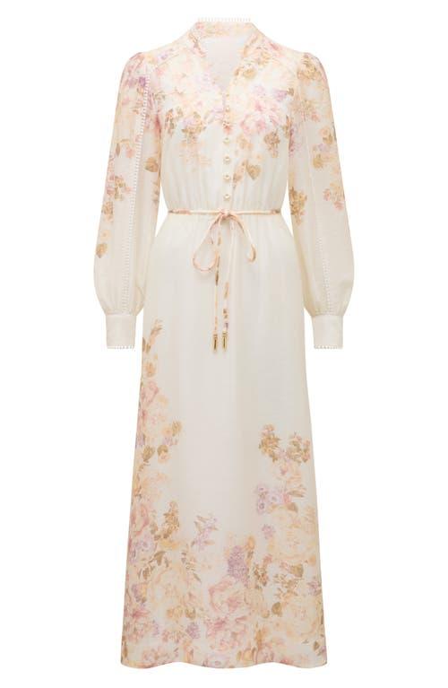 winter floral long-sleeve dress Floral Maxi Dress with Long Sleeves - Helena