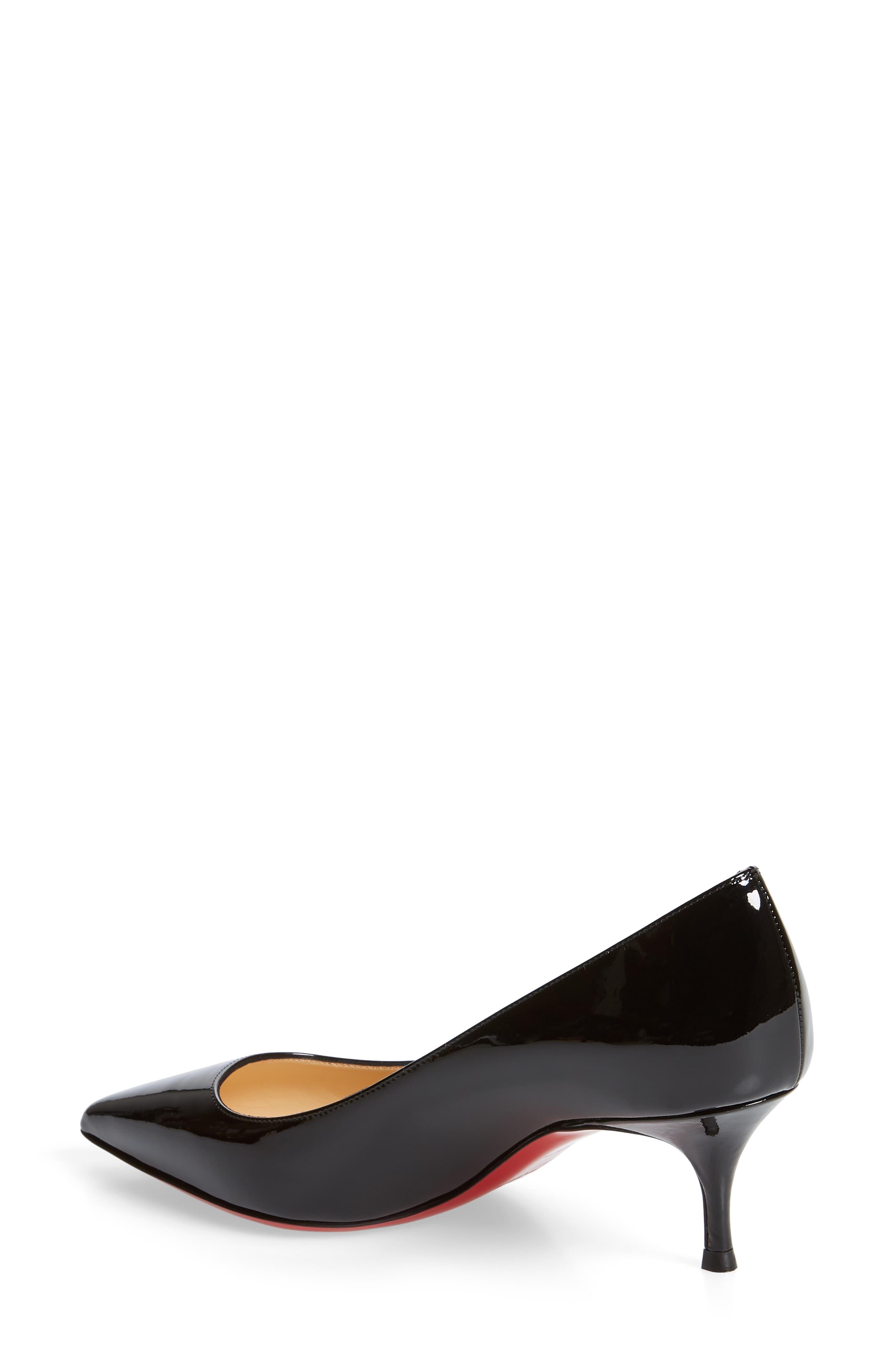 Christian Louboutin Leather Kate Kitten Heel Pointy Toe Pump in Black