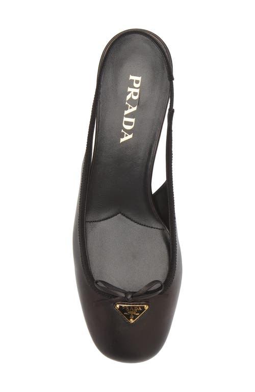 Prada logo bow slingback pump hotsell