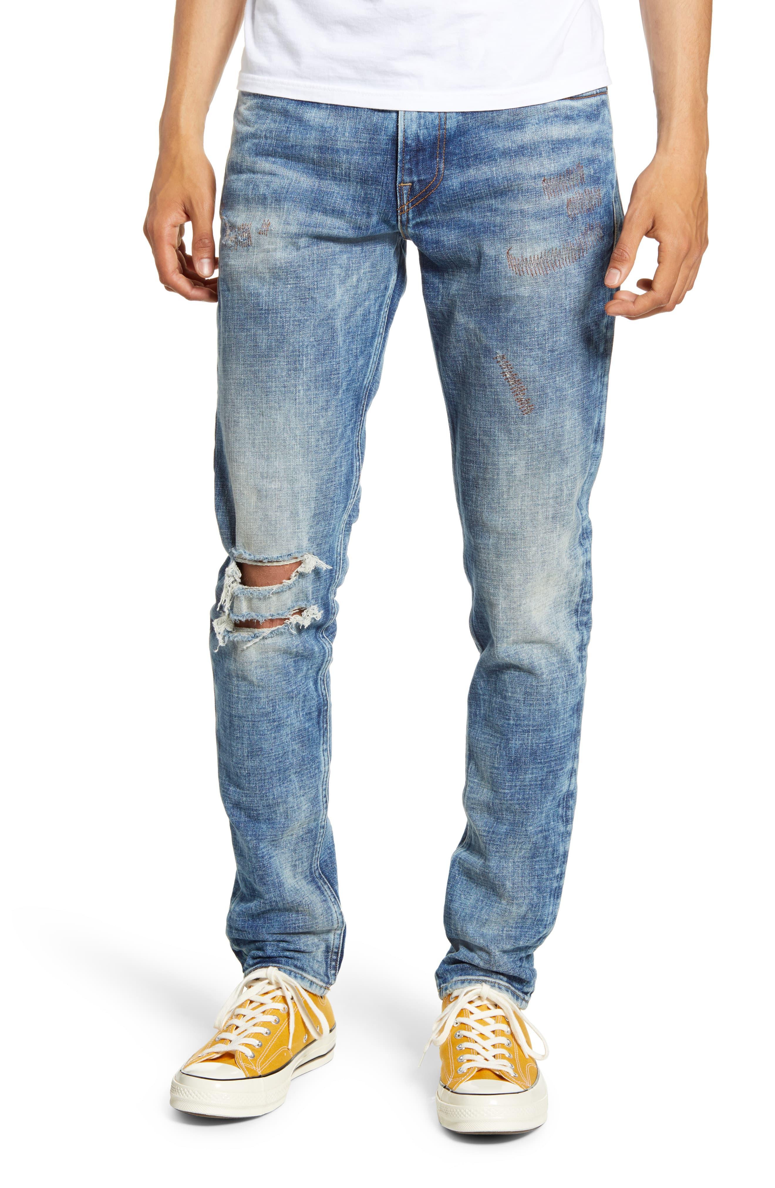 Hudson Jeans Denim Zack Ripped Skinny Fit Jeans in Blue for Men - Lyst