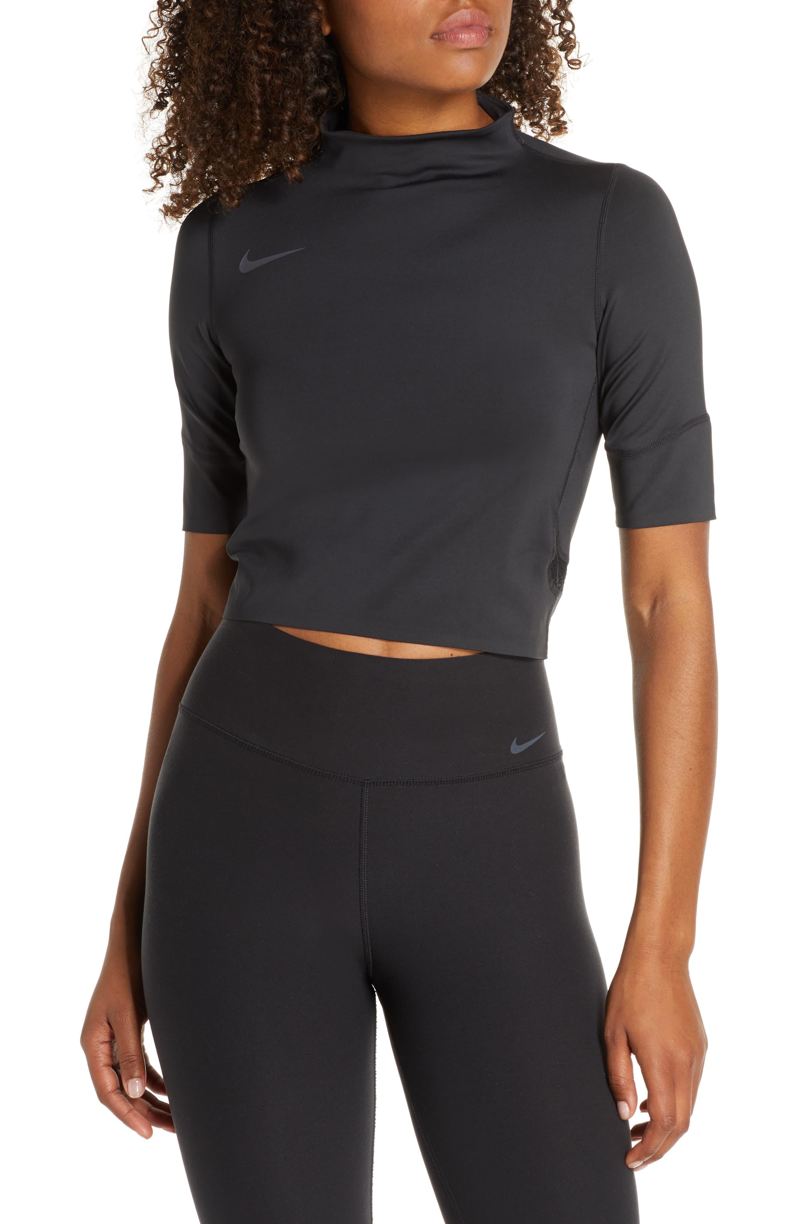 nike crop running top