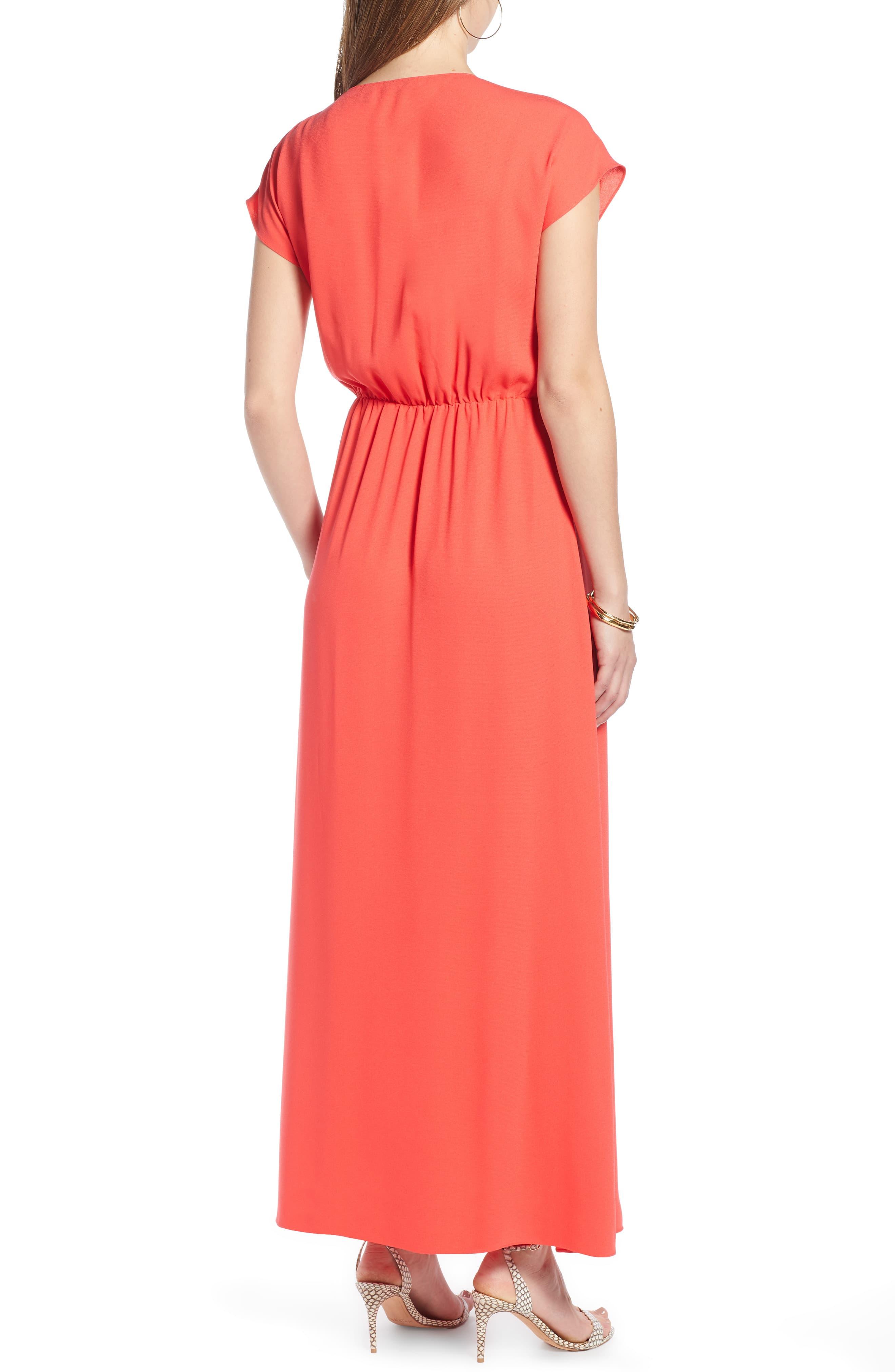 halogen v neck maxi dress