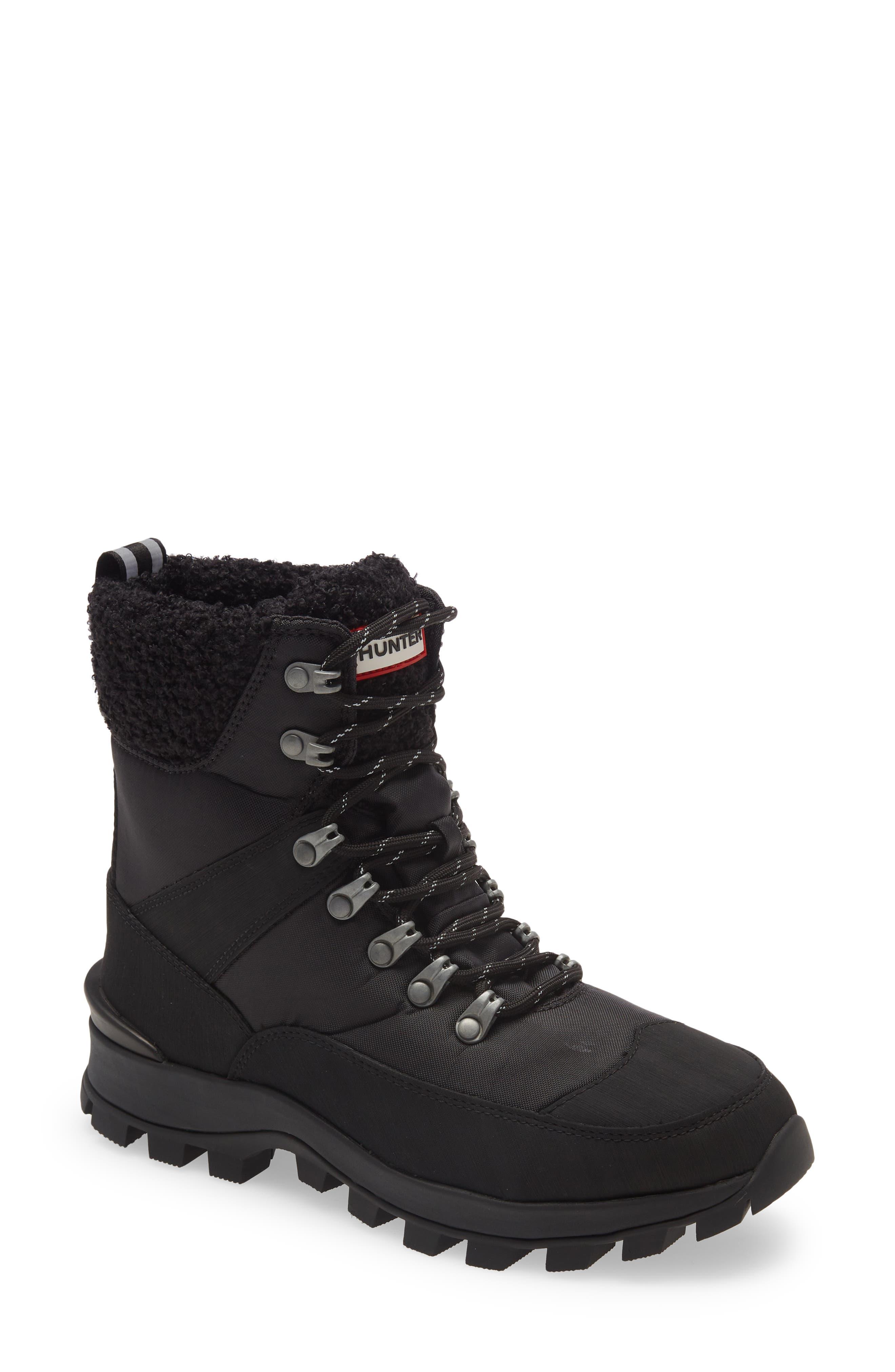 HUNTER Waterproof & Insulated Recycled Commando Boot in Black | Lyst