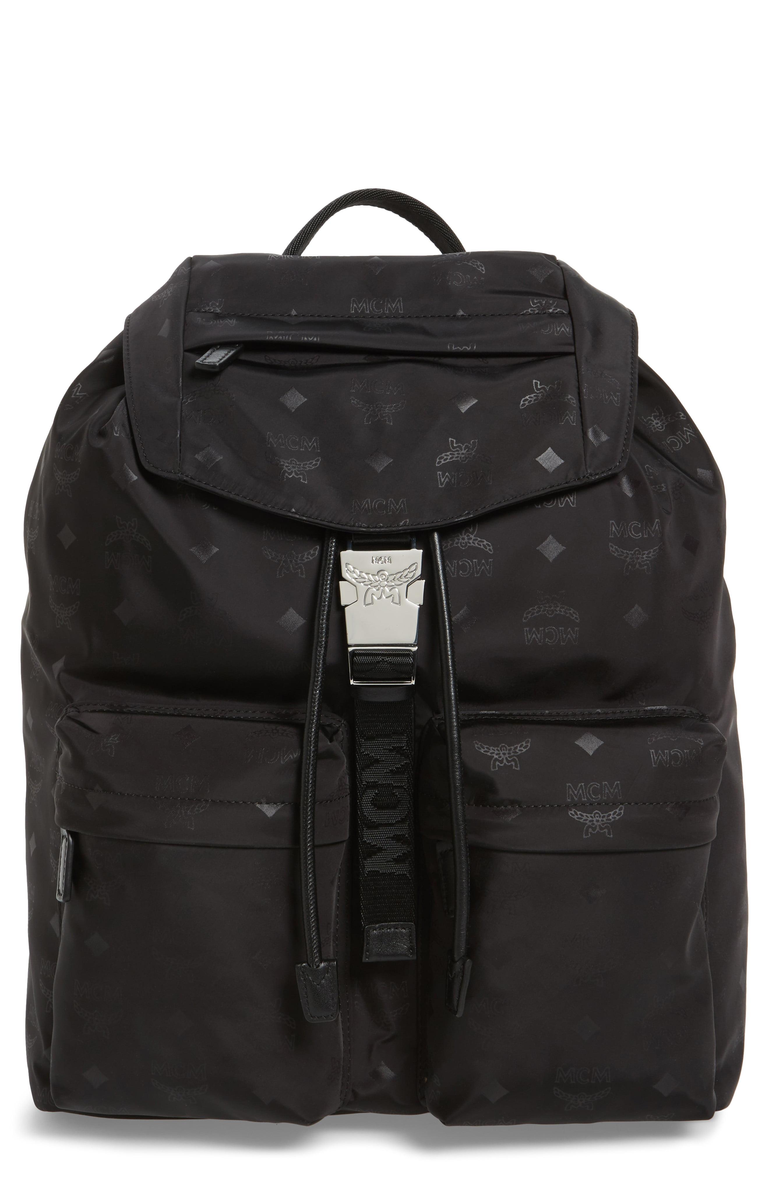 mcm backpack nylon black