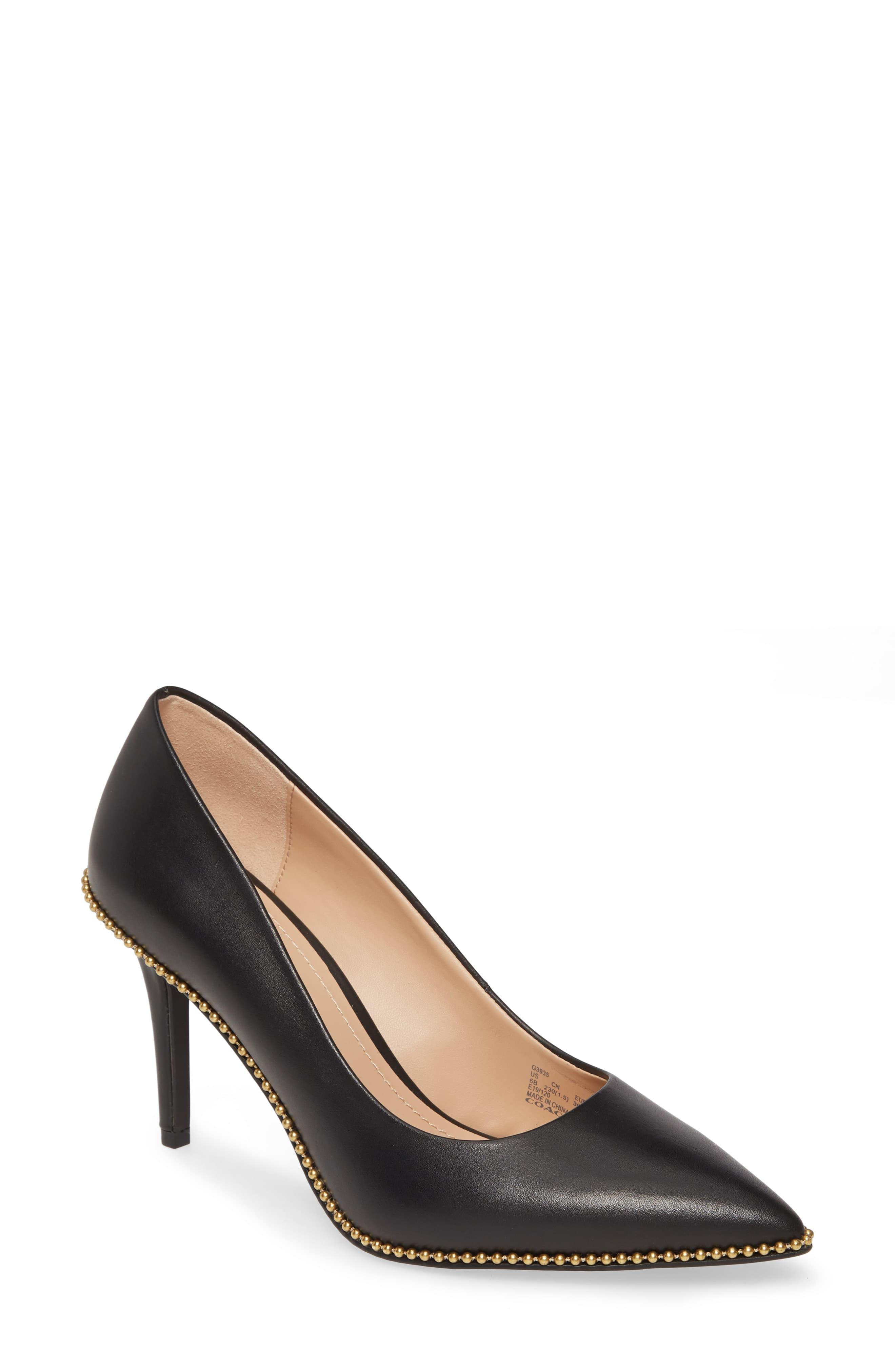 COACH Waverly Pointed Toe Pump in Black Leather (Black) Lyst