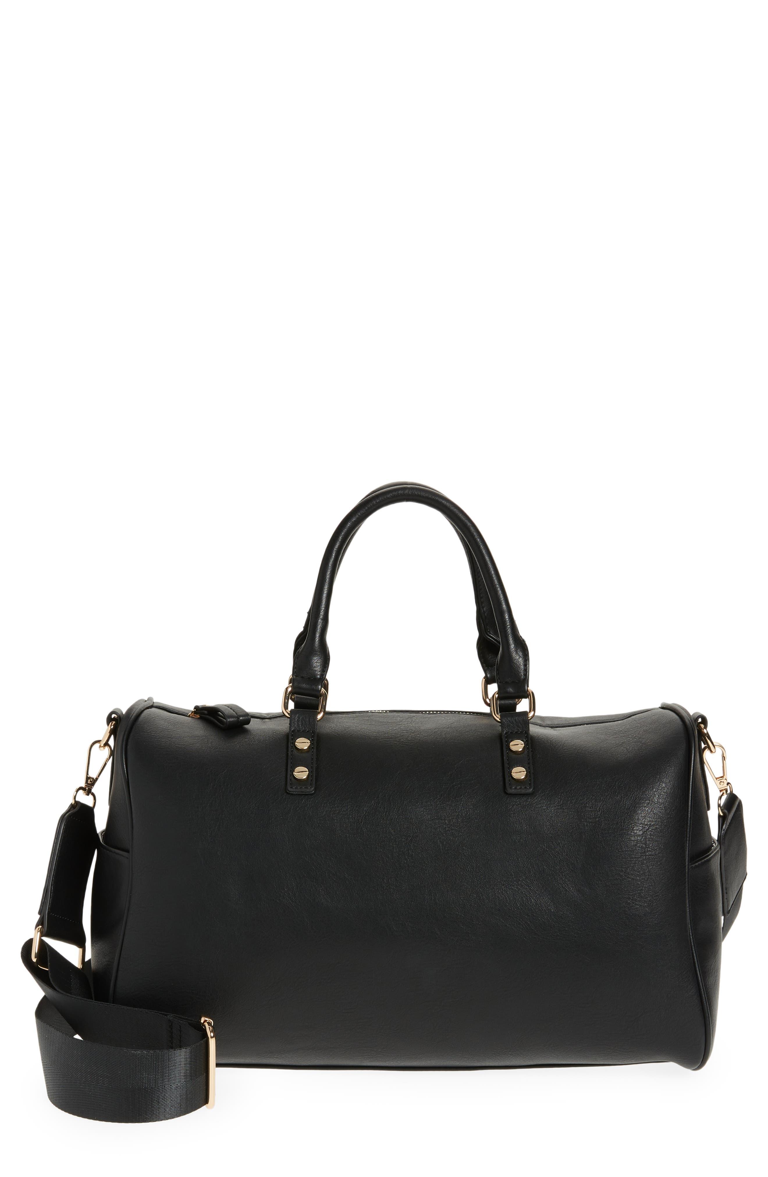 MALI + LILI Mali + Lili Phoebe Bowling Vegan Leather Duffle Bag in Black Lyst