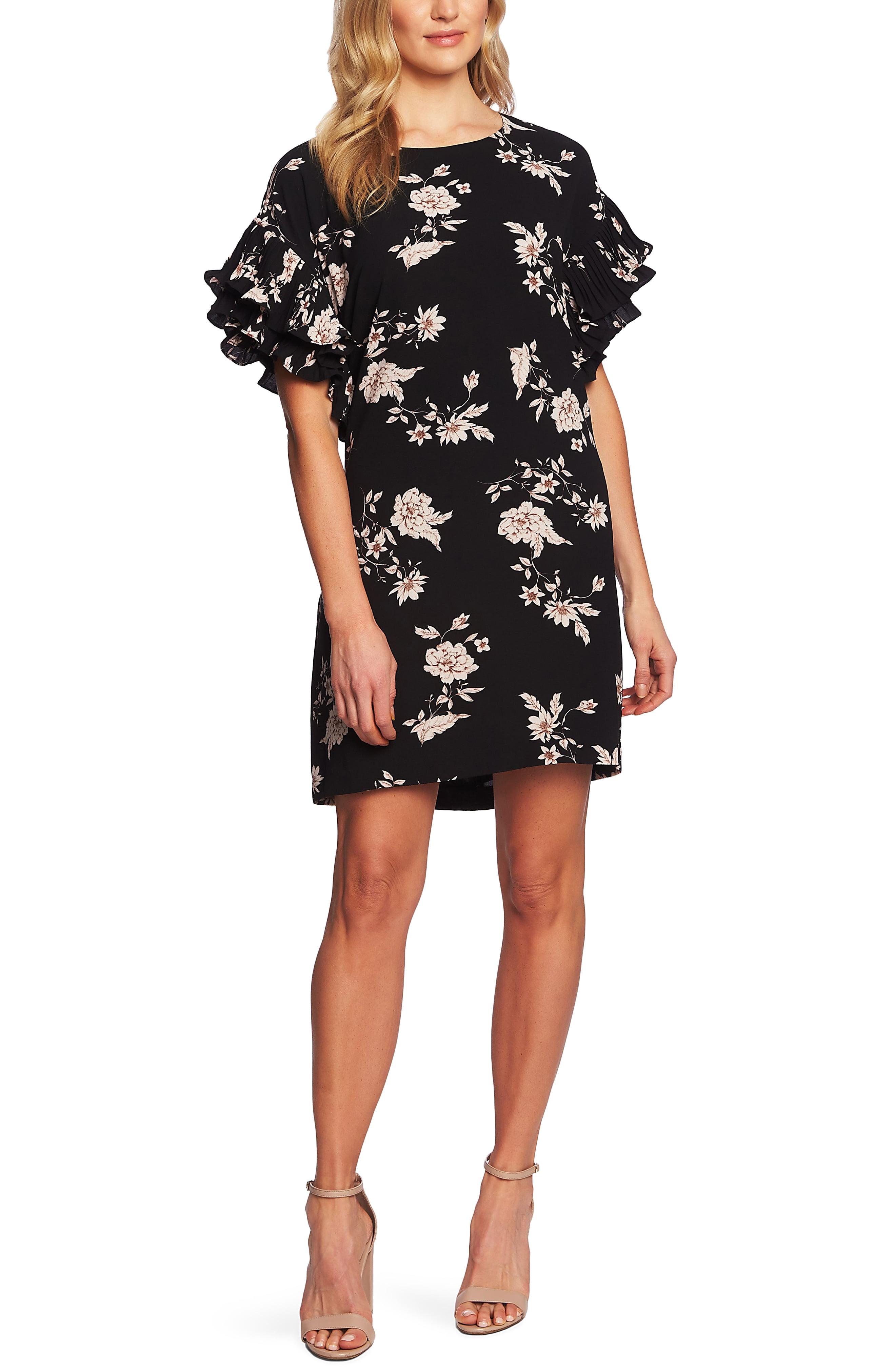 cece etched floral shift dress